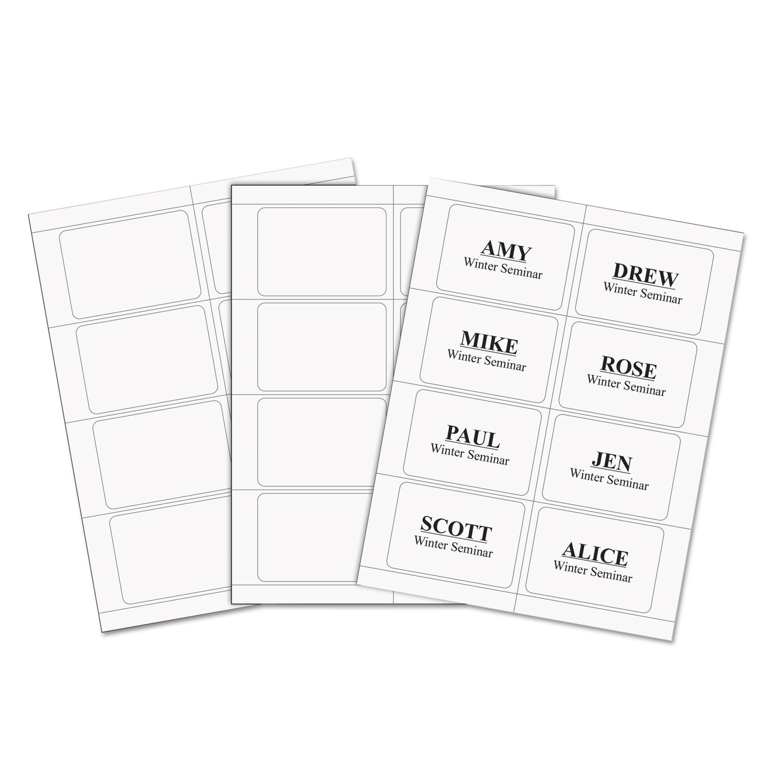 C-Line 92377 Laser Printer Name Badges, 3 3/8 x 2 1/3, White, 200/Box (CLI92377) 