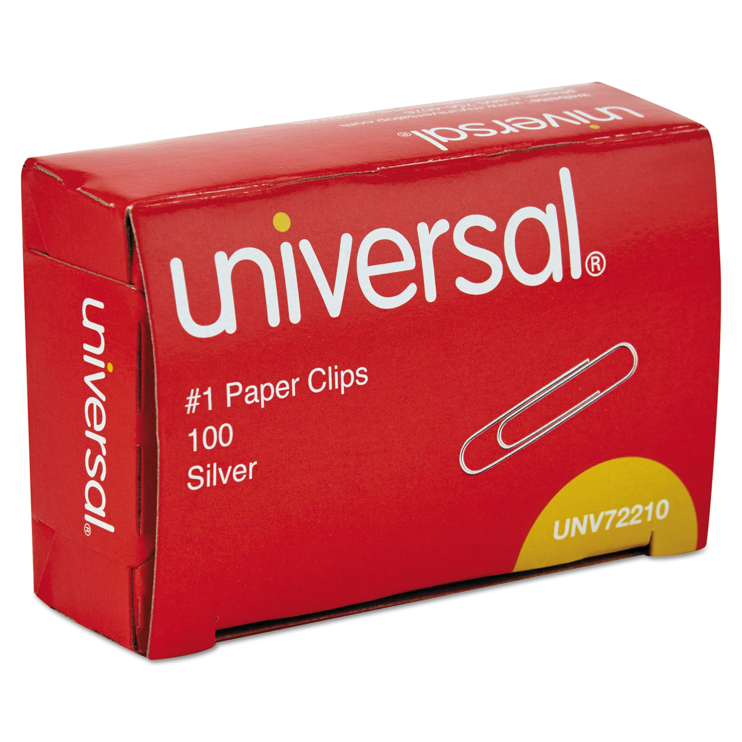 Paper Clips, Small (No. 1), Silver, 100 Clips/Pack, 12 Packs/Carton