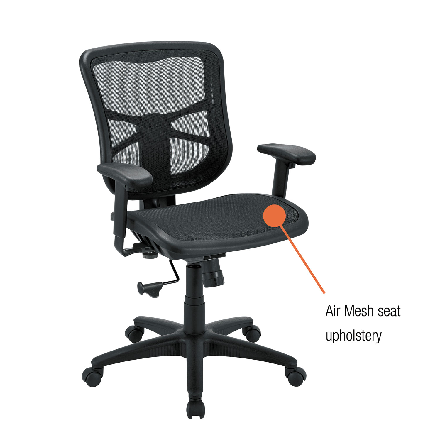 Alera Elusion Series Air Mesh Mid-Back Swivel/Tilt Chair, Black