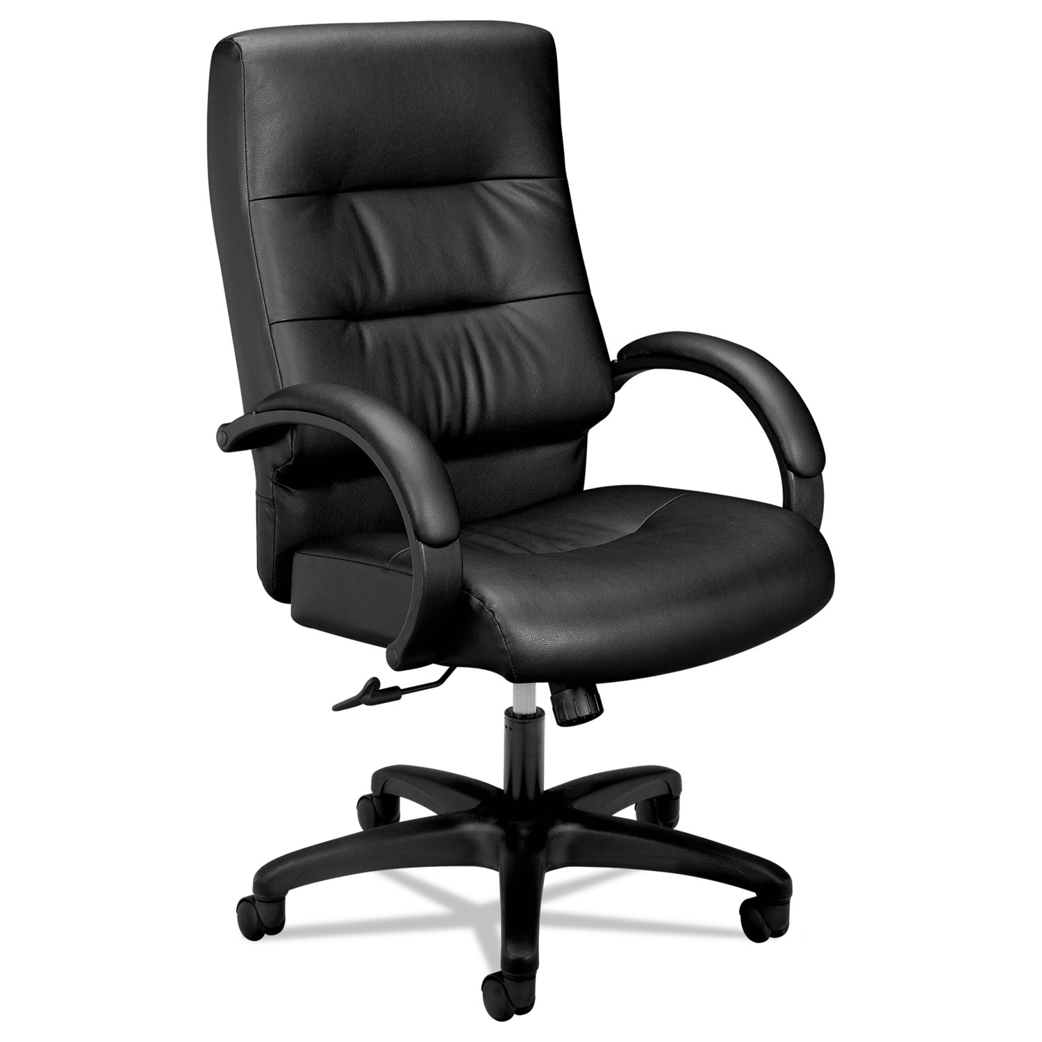 VL690 Series Executive High-Back Leather Chair, Black Leather