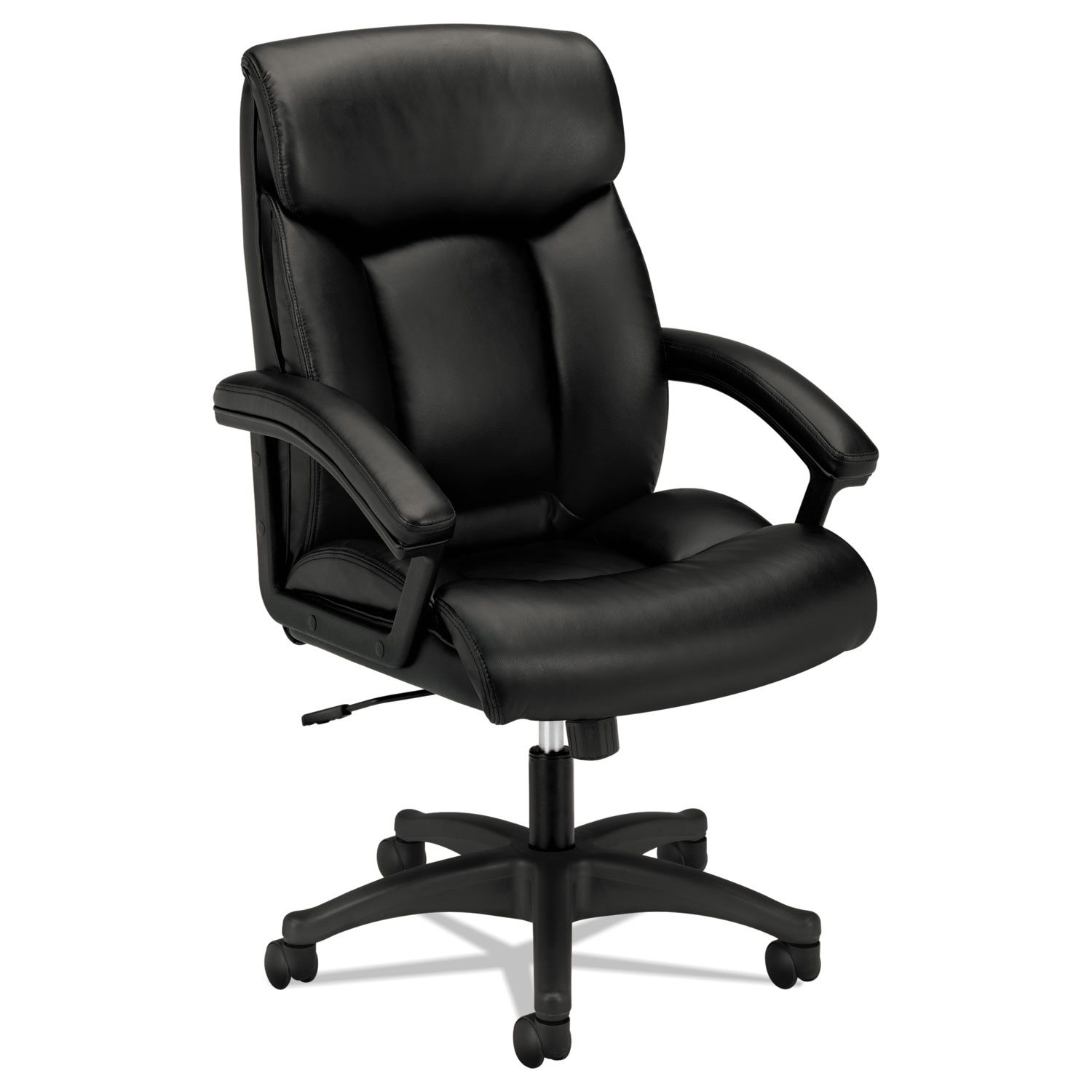  HON HVL151.SB11 HVL151 Executive High-Back Leather Chair, Supports up to 250 lbs., Black Seat/Black Back, Black Base (BSXVL151SB11) 