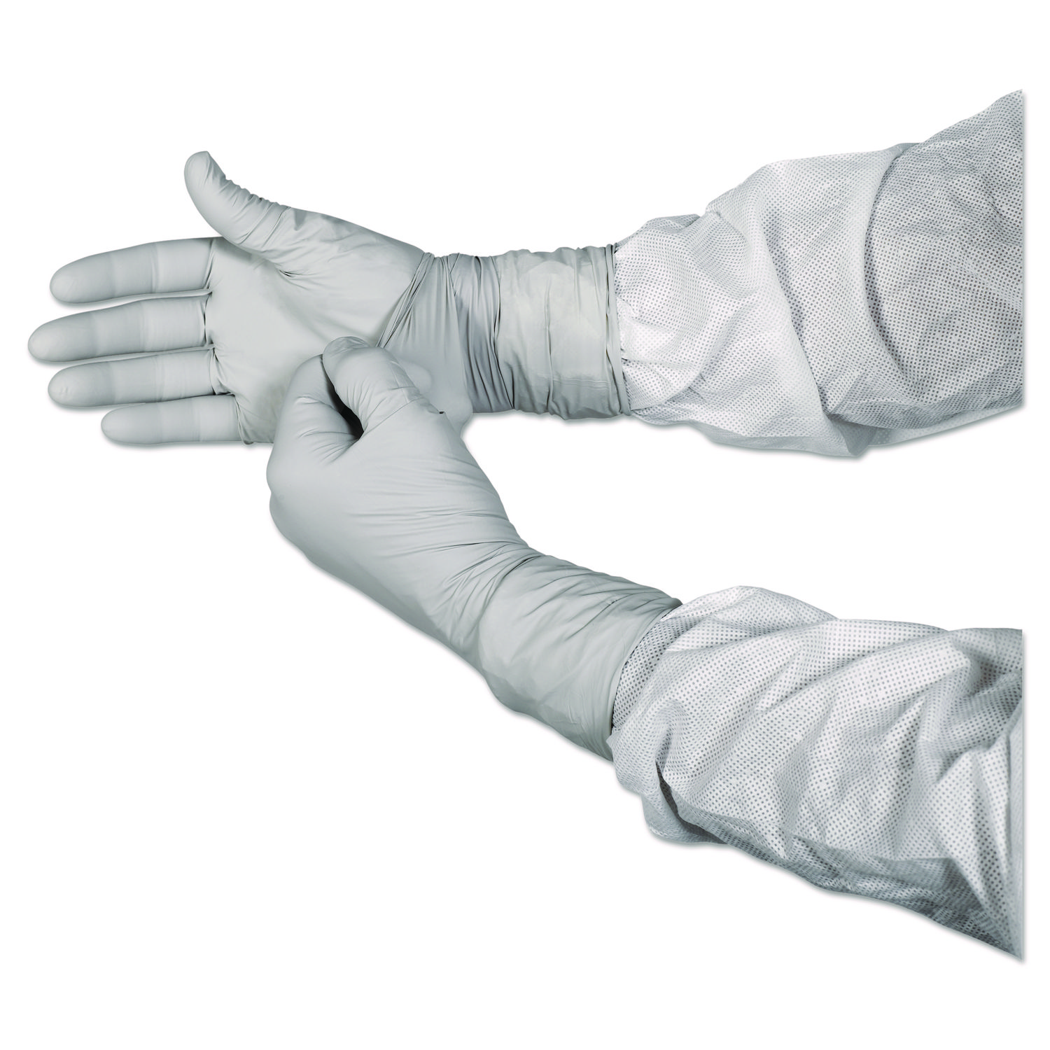 G3 Sterile STERLING Nitrile Gloves, Packaged Sterile, ESD Safe, Size 10, 4 mil Thick, 12" Long, Gray, 100/Bag, 10 Bags/Carton