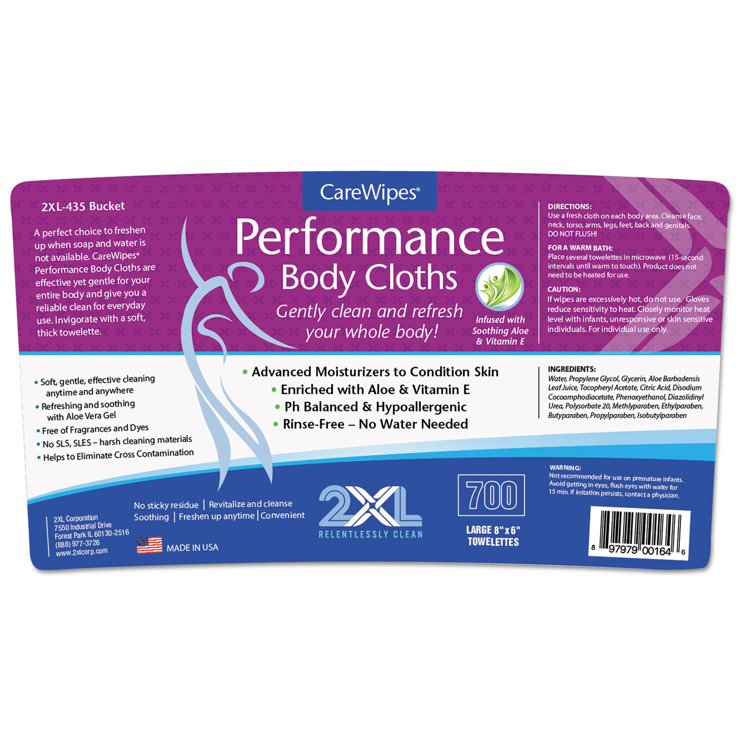 Performance Body Cloths, 7 x 8 1/2, White, 700/Pack, 4 Pack/Carton