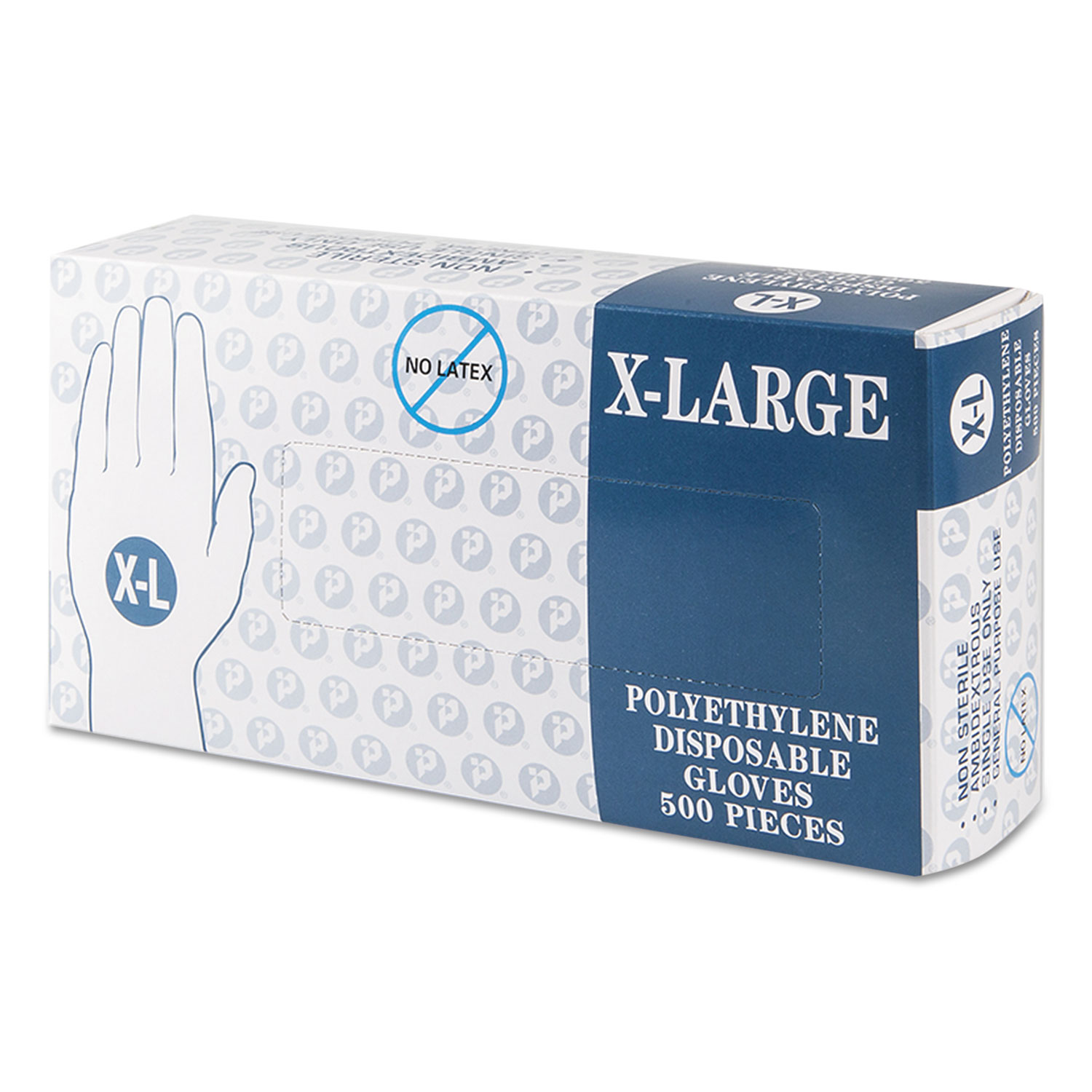  Inteplast Group GL-XL2K Embossed Polyethylene Disposable Gloves, X-Large, Powder-Free, Clear (IBSGLXL2K) 