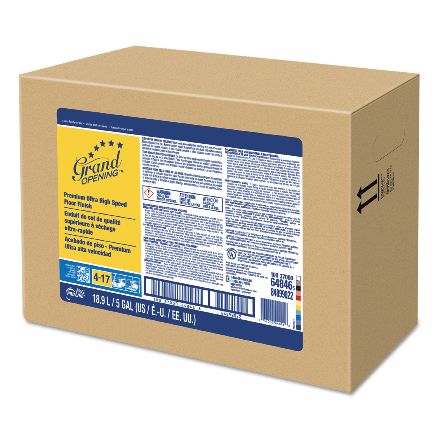 #17 Grand Opening Ultra High Speed Floor Finish, 5 Gallon Bag-in-Box