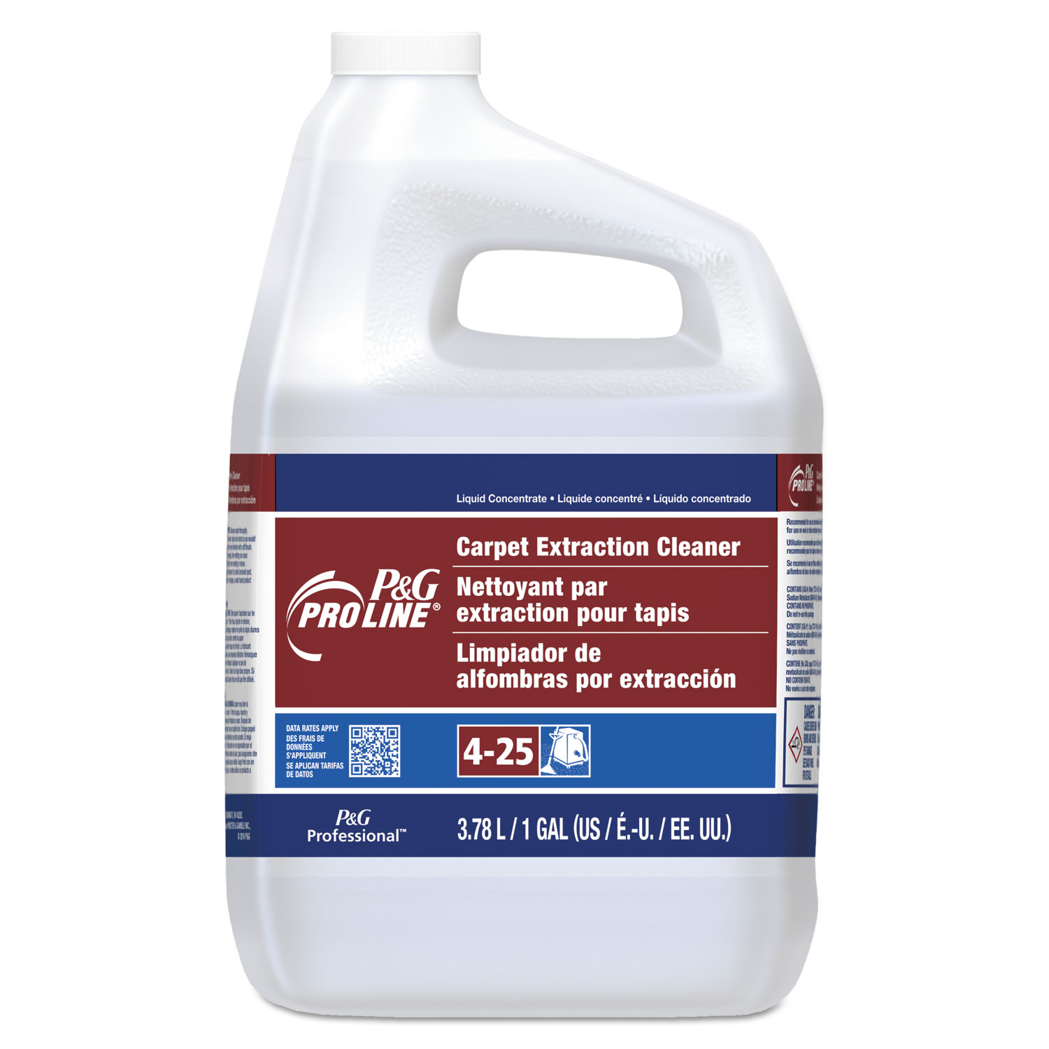  P&G Pro Line 57472 #25 Carpet Extraction Cleaner, Peach Scent, 1 Gallon Bottle, 4/Carton (PGC57472) 