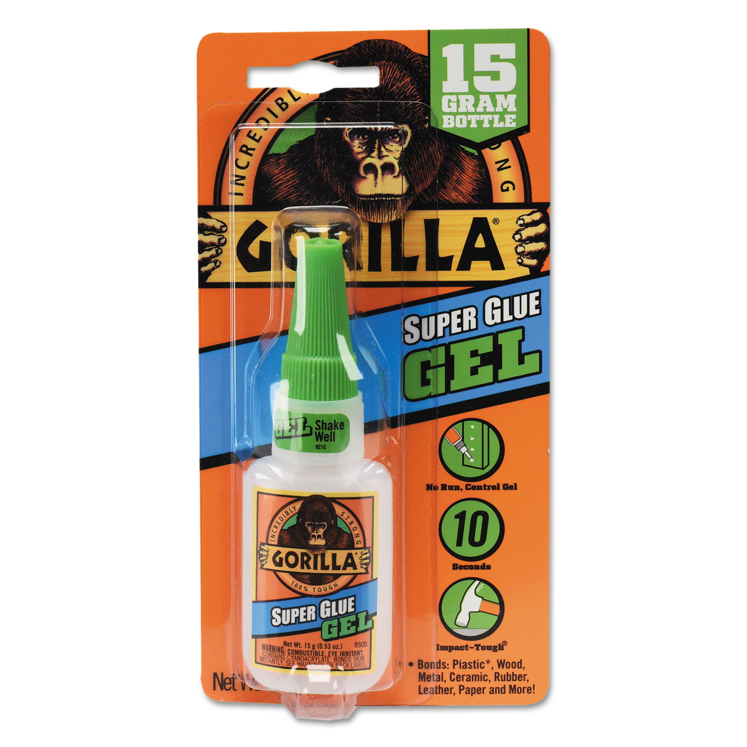  Gorilla Glue 7600101 Super Glue Gel, 0.53 oz, Dries Clear (GOR7600101) 