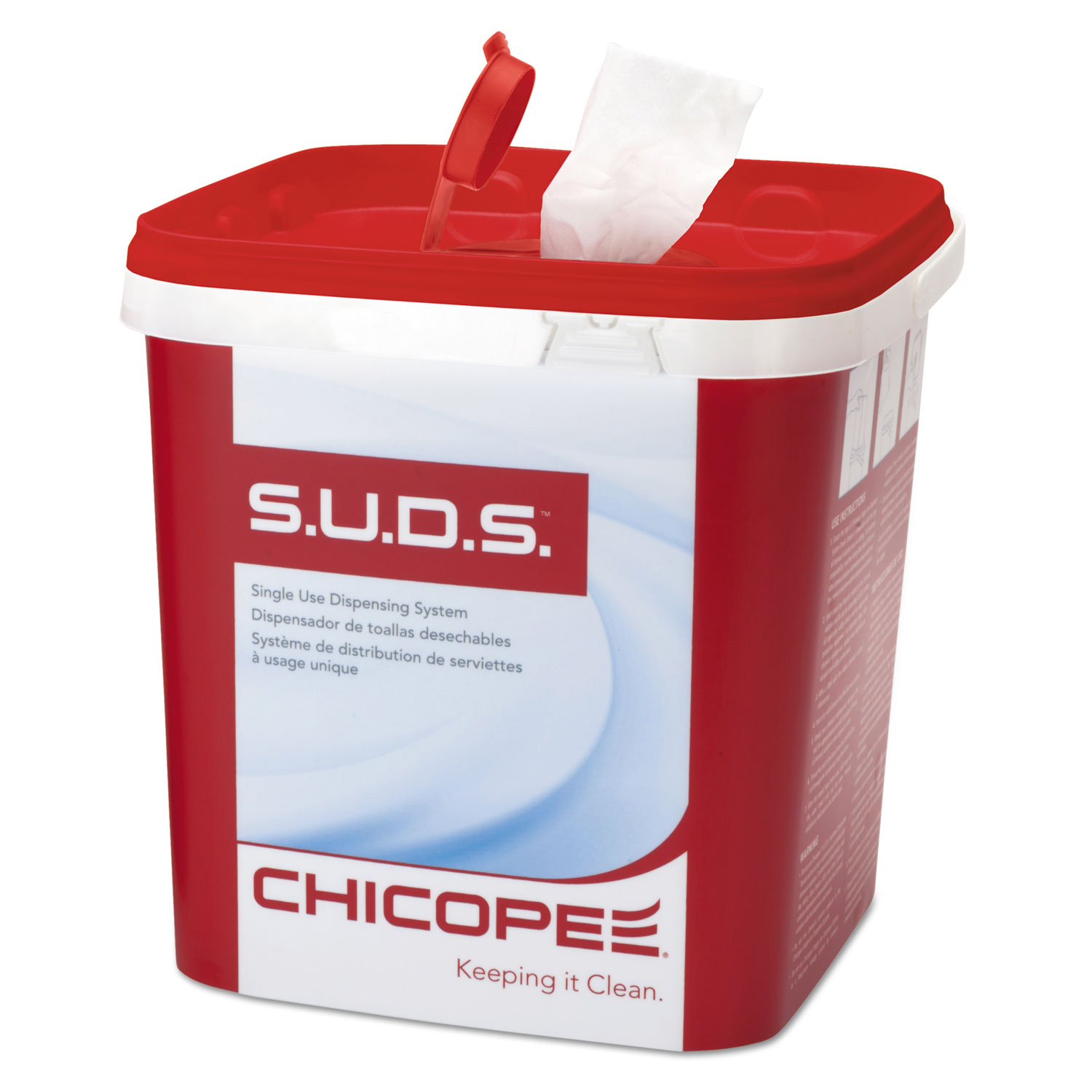  Chicopee 0721 S.U.D.S. Single Use Dispensing System Towels For Quat, 10 x 12, 110/Roll, 6 Rolls and 1 Dispenser/Carton (CHI0721) 