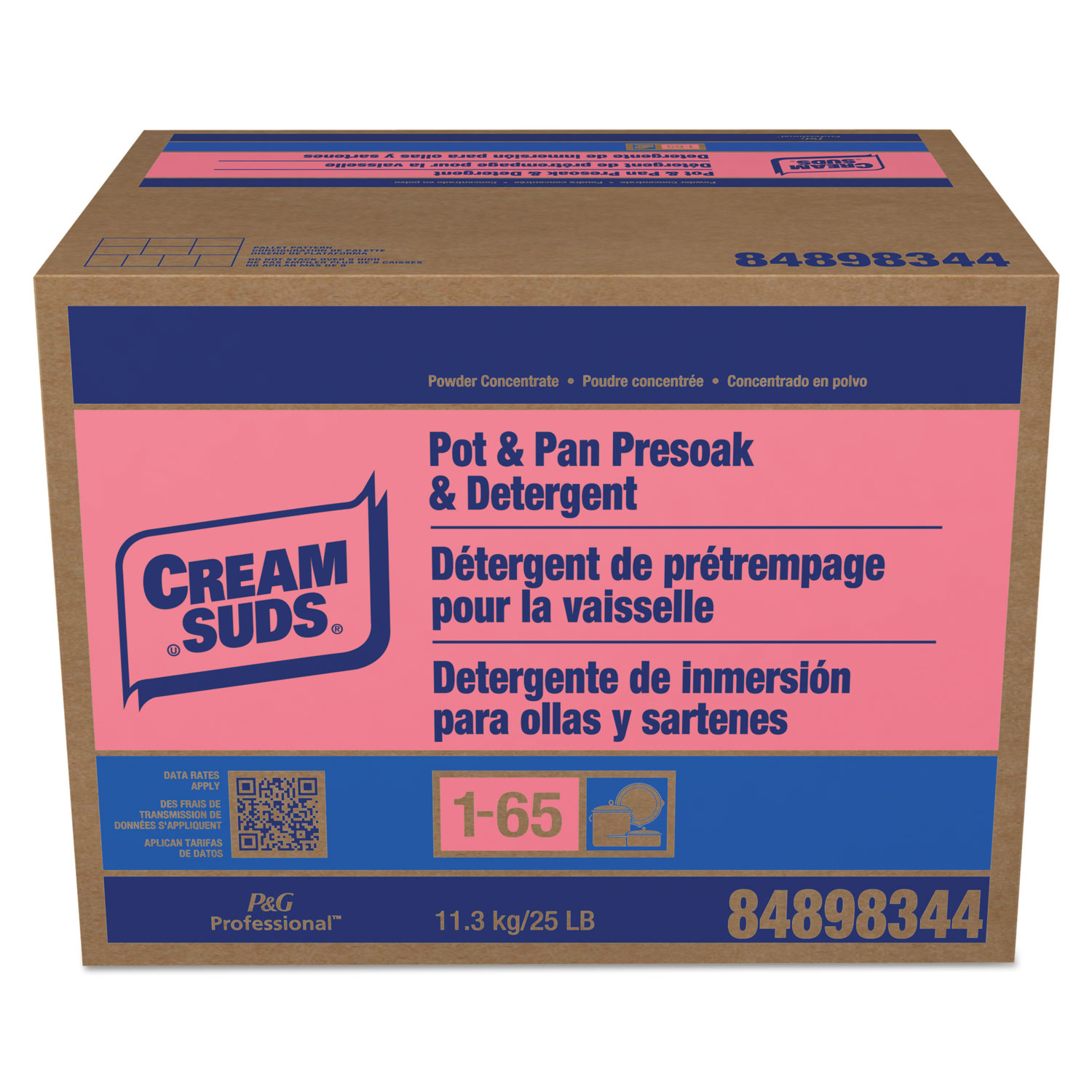  Cream Suds 02120 Manual Pot and Pan Detergent with o Phosphate, Baby Powder Scent, Powder, 25 lb Box (PBC02120) 