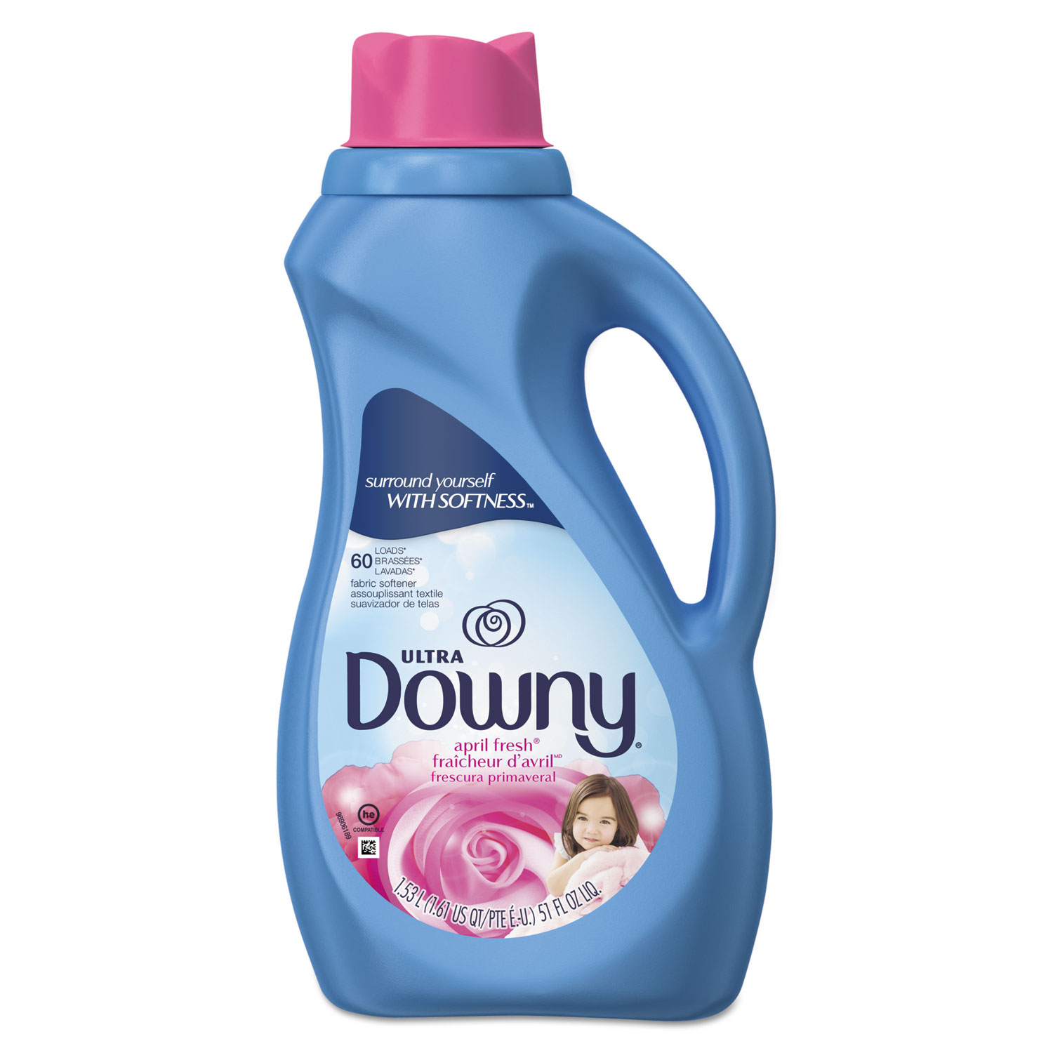  Downy 35762 Liquid Fabric Softener, Concentrated, April Fresh, 51oz Bottle, 8/Carton (PGC35762) 