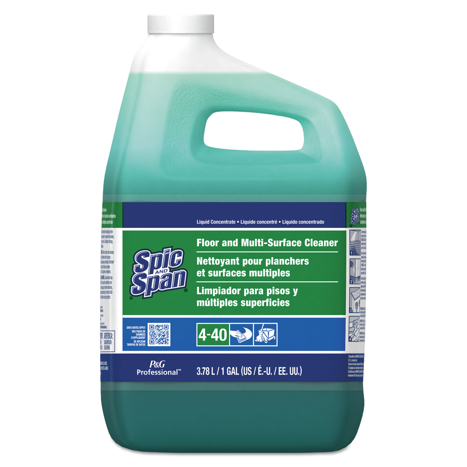  Spic and Span 02001 Liquid Floor Cleaner, 1 gal Bottle, 3/Carton (PGC02001) 