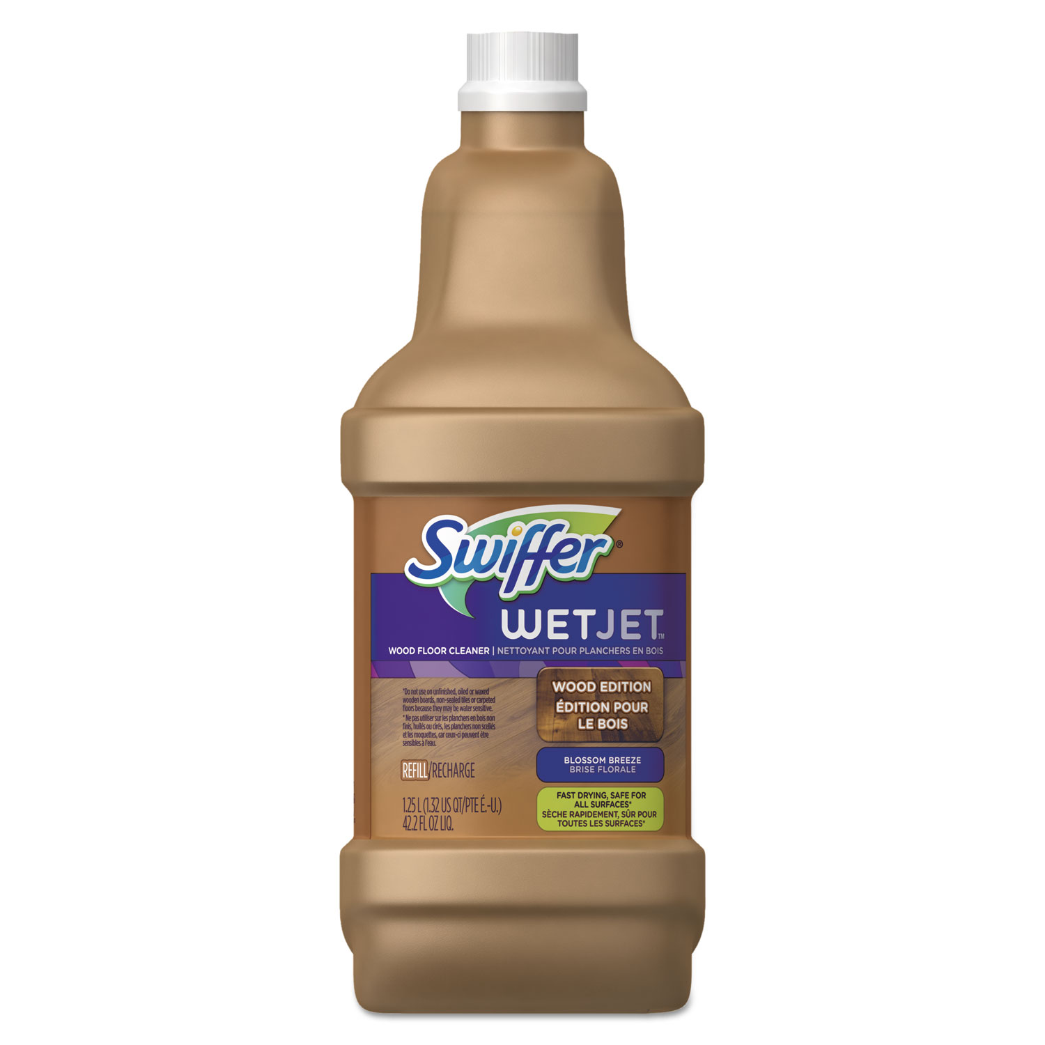 WetJet System Cleaning-Solution Refill, Wood Cleaner, 1.25L Bottle, 6/Carton