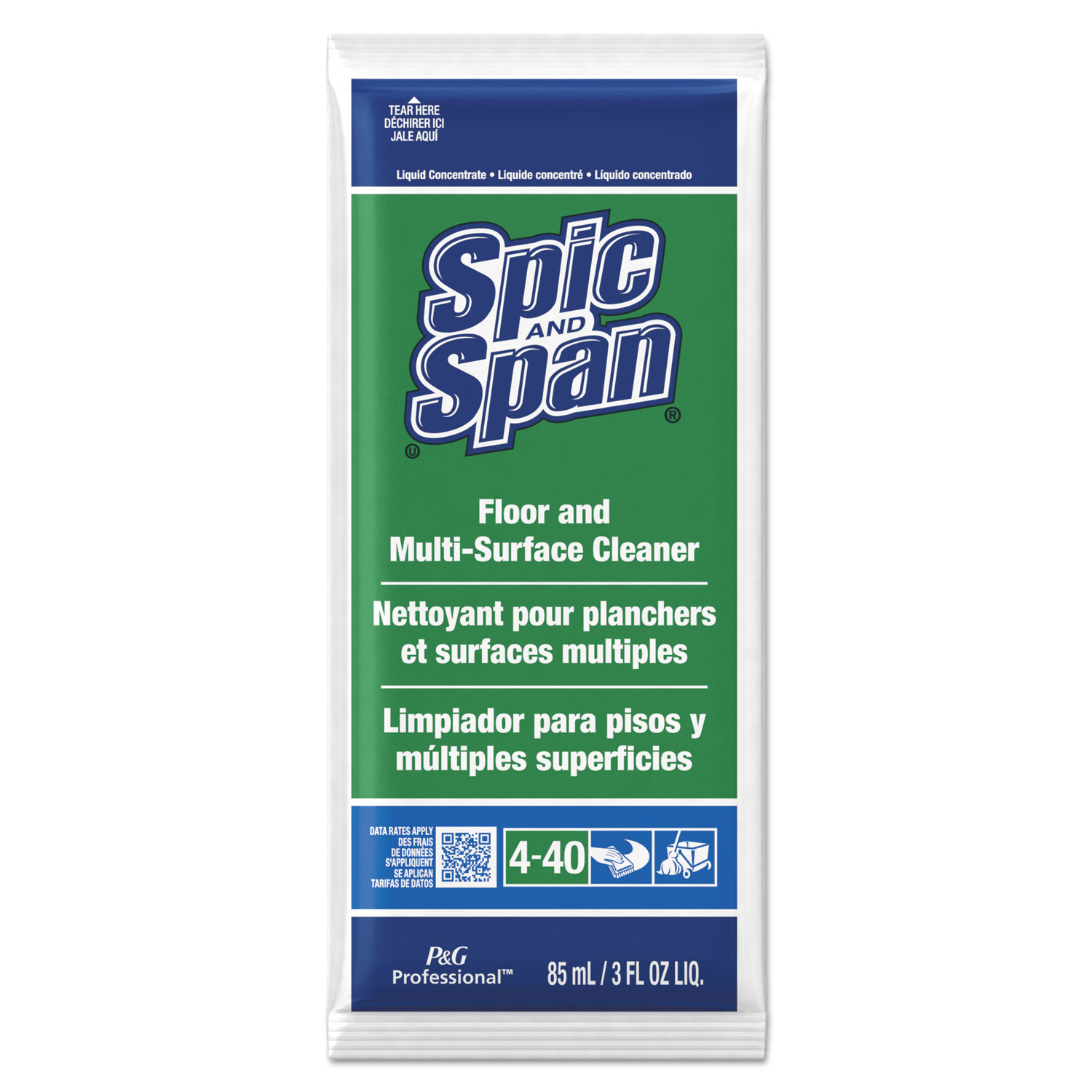  Spic and Span 02011 Liquid Floor Cleaner, 3 oz Packet, 45/Carton (PGC02011) 