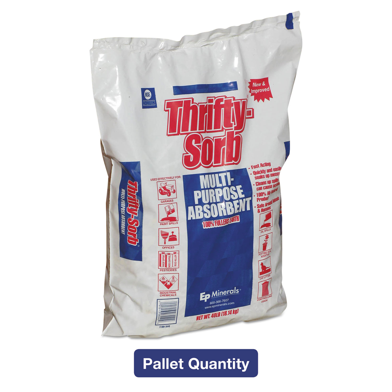 All-Purpose Clay Absorbent, 40 lb, Poly-Bag, 50/Carton