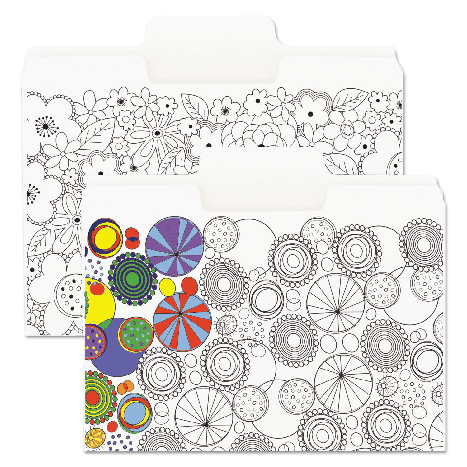  Smead 11647 SuperTab Coloring File Folders, 1/3-Cut Tabs, Letter Size, White, 6/Pack (SMD11647) 