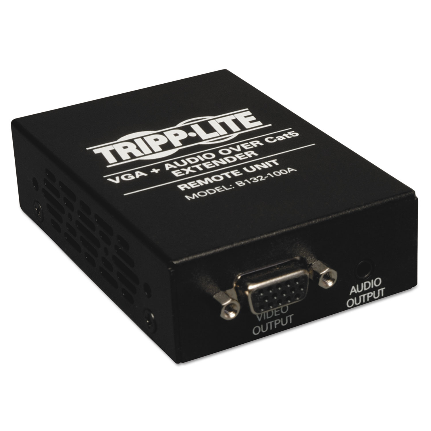  Tripp Lite B132-100A VGA w/Audio over Cat5/Cat6 Extender, Box-Style Receiver, Up to 1000 ft, TAA (TRPB132100A) 