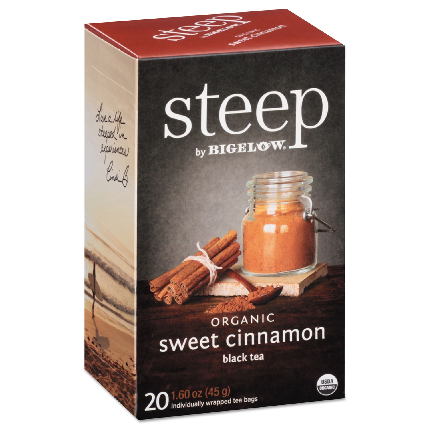  Bigelow RCB17712 steep Tea, Sweet Cinnamon Black Tea, 1.6 oz Tea Bag, 20/Box (BTC17712) 
