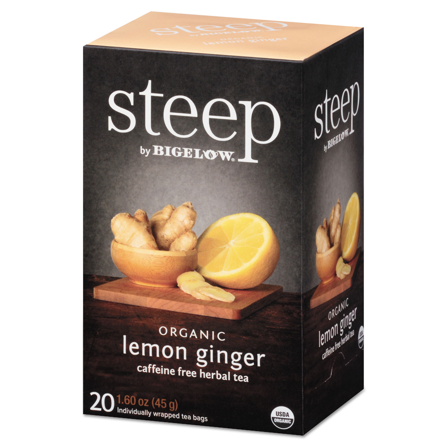 steep Tea, Lemon Ginger, 1.6 oz Tea Bag, 20/Box - Valdes Supply