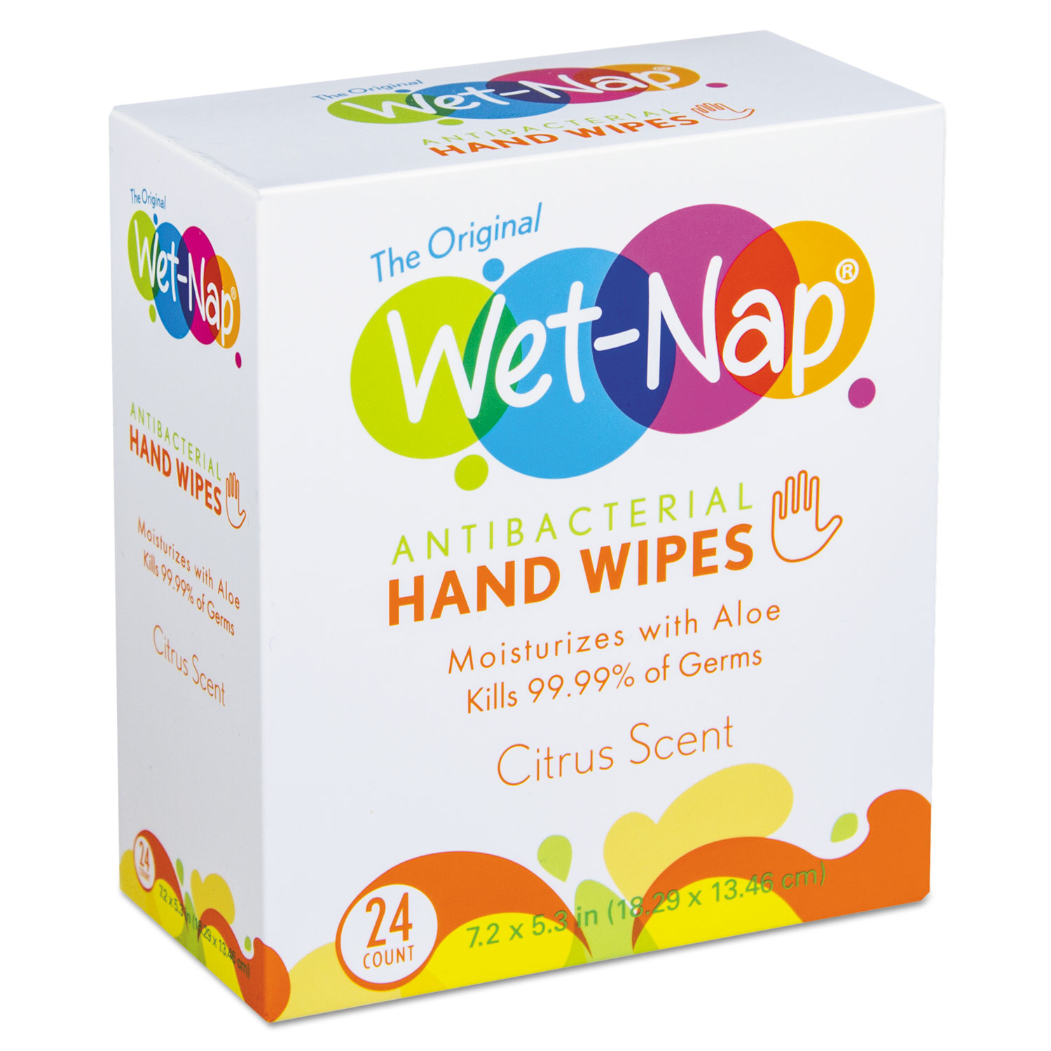 Antibacterial Hand Wipes, 7 1/5 x 5 3/8, White, Citrus Scent, 24/Bx, 6 Bx/Carton