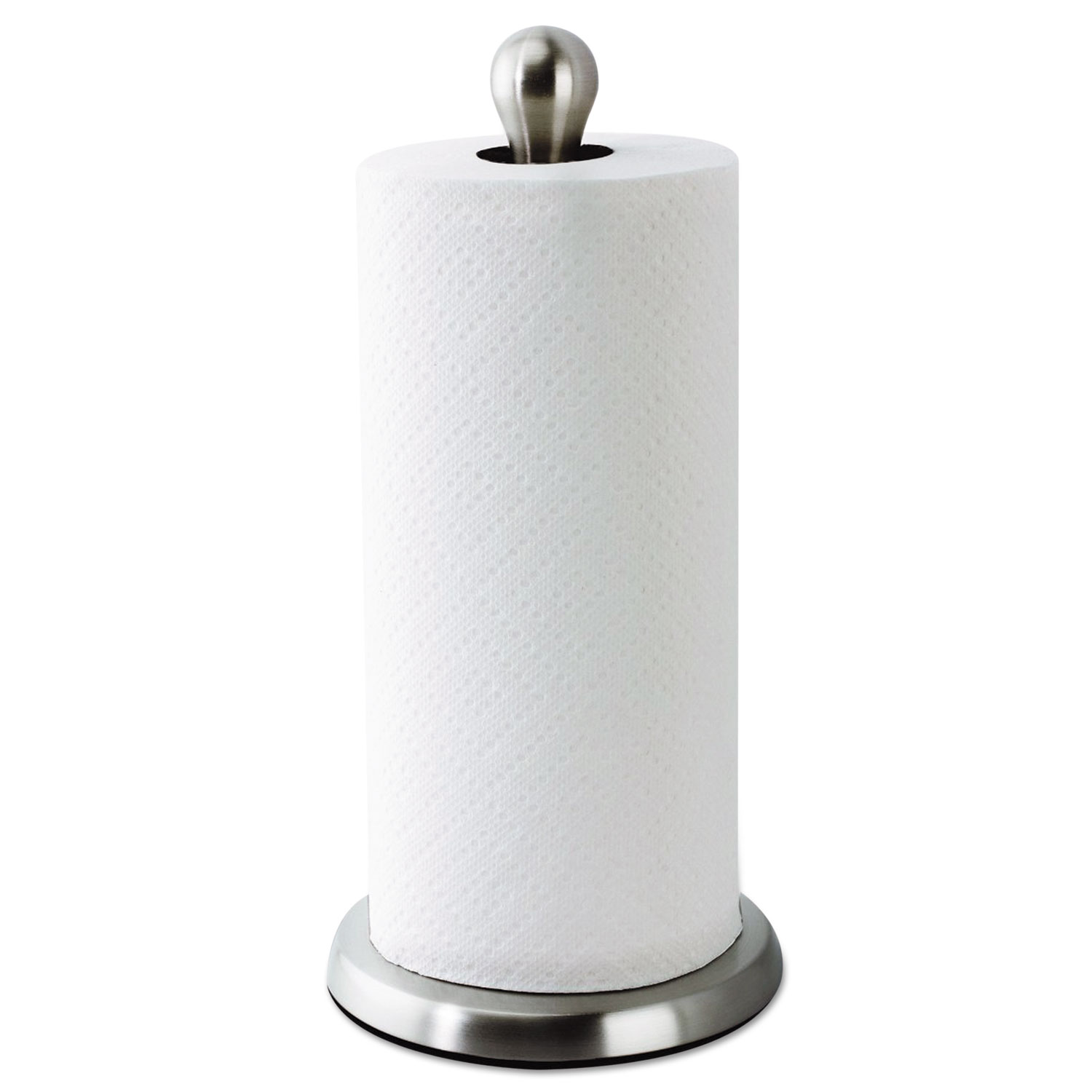 Paper Towel Holder, Brushed Steel, 7 3/4 Dia x 14H