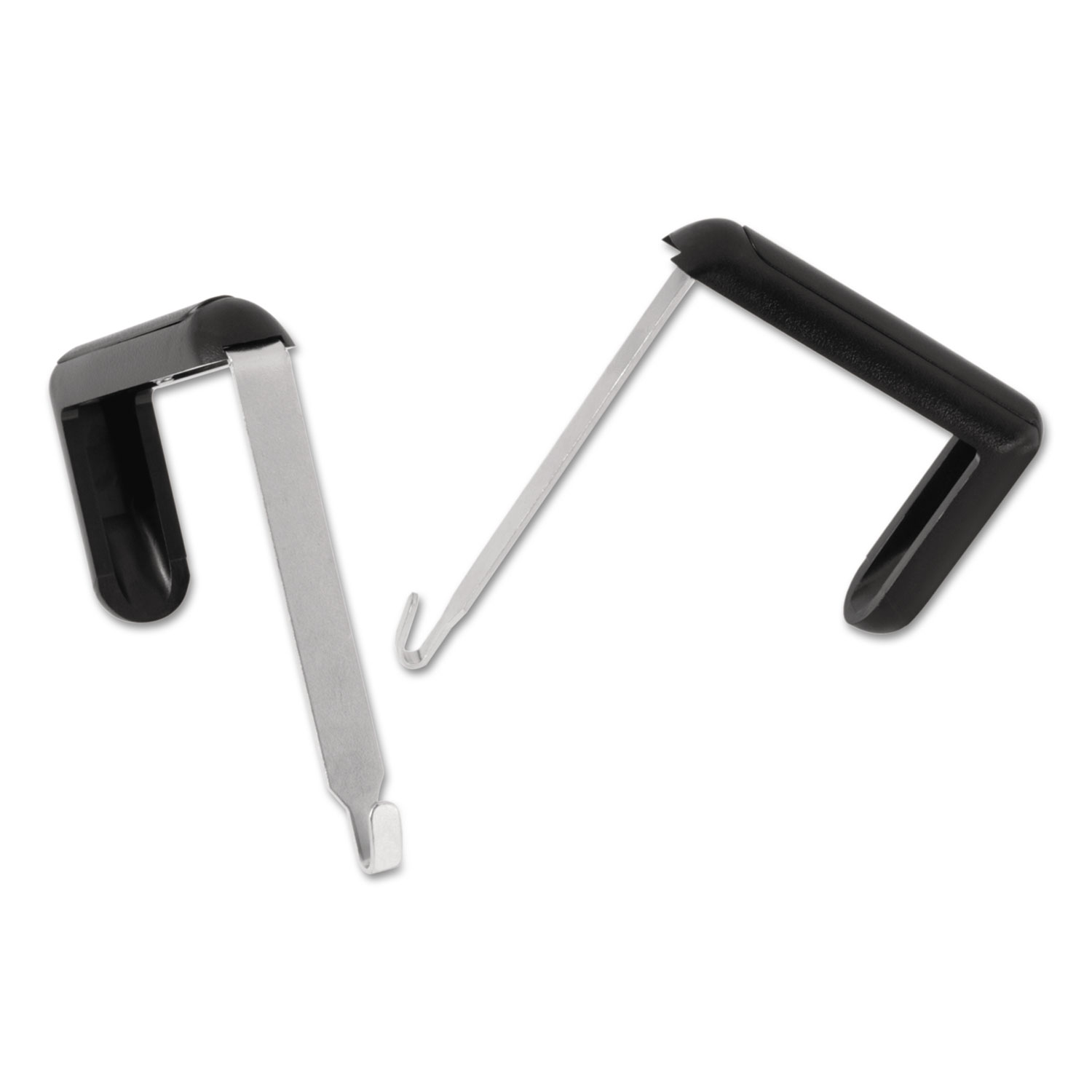 Adjustable Cubicle Hangers, For 1.5 to 3 Thick Partition Walls,  Aluminum/Black, 2/Set - Zerbee