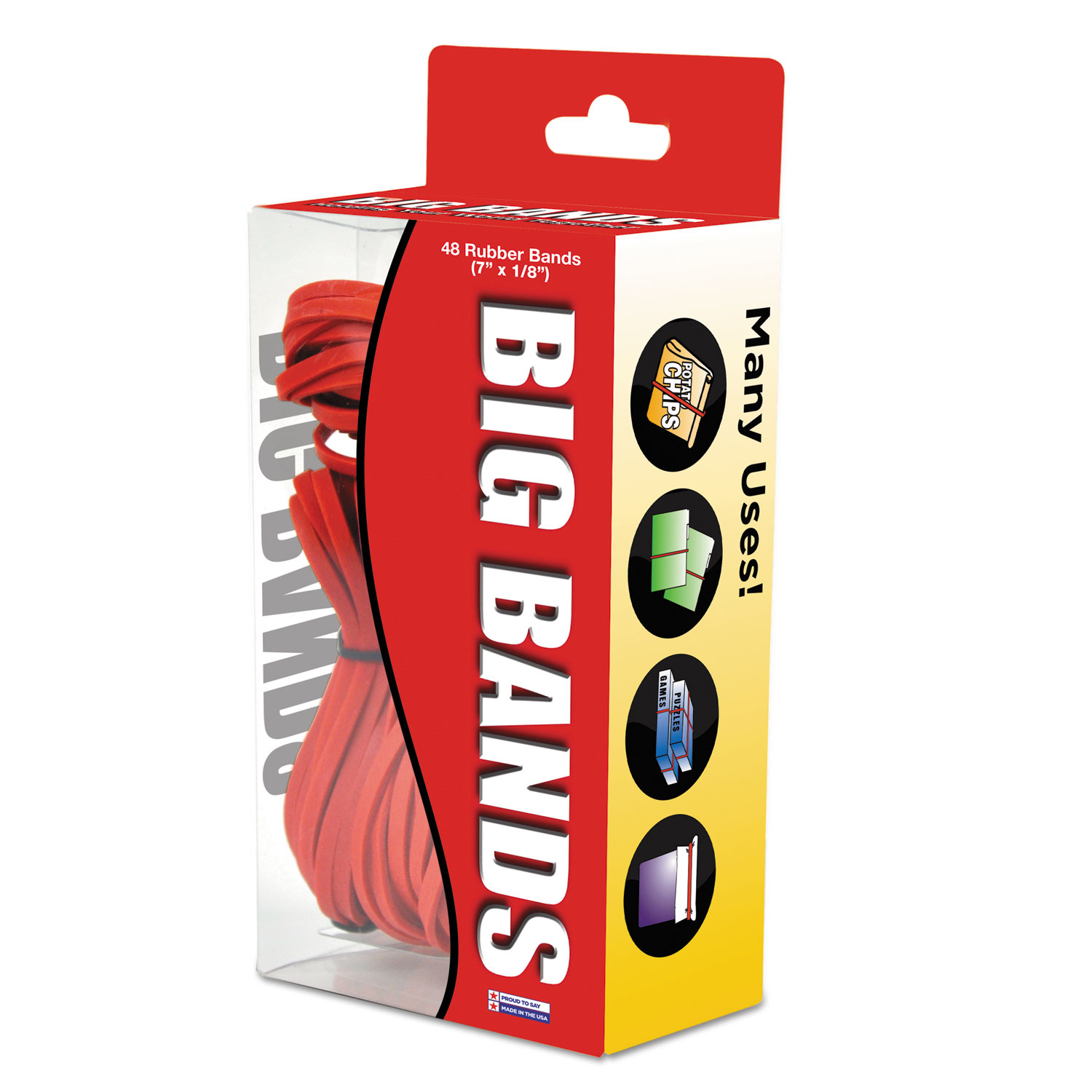  Alliance 00699 Big Bands Rubber Bands, Size 117B, 0.07 Gauge, Red, 48/Box (ALL00699) 