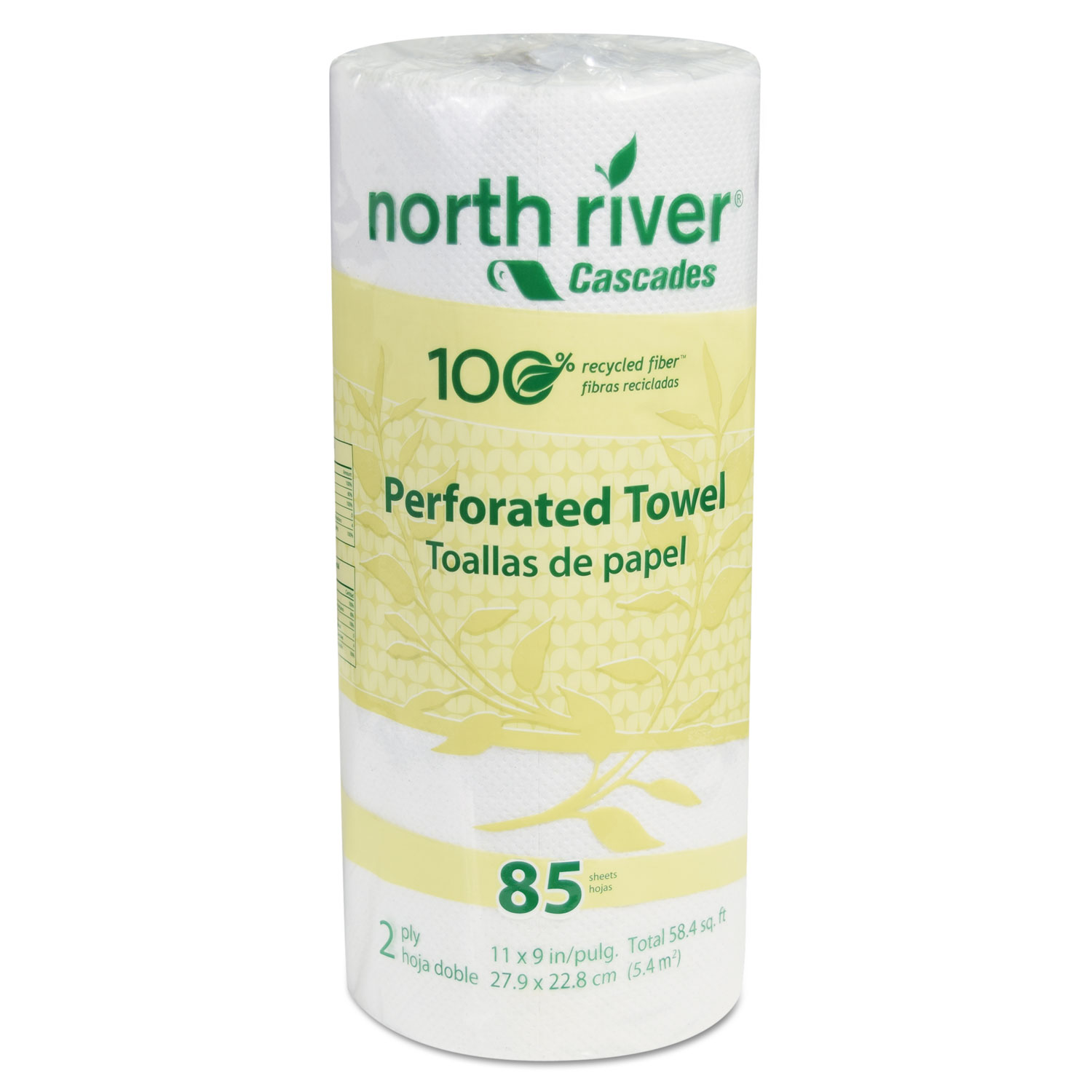 North River Perforated Roll Towels, 2-Ply, 11 x 9, 85/Roll, 30/Carton