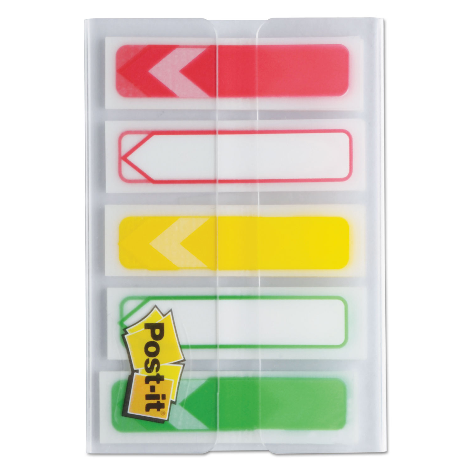Arrow 1/2 Prioritization Page Flags, Red/Yellow/Green, 100/Pack
