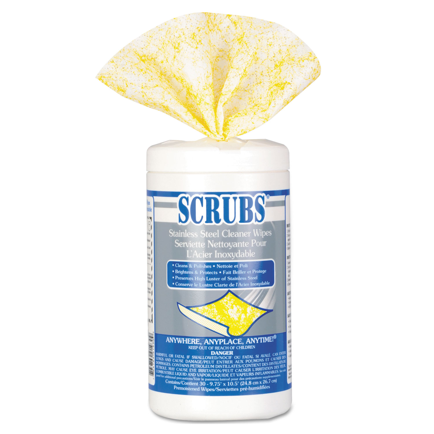  SCRUBS 91930 Stainless Steel Cleaner Towels, 30/Canister, 6 Canisters/Carton (ITW91930CT) 