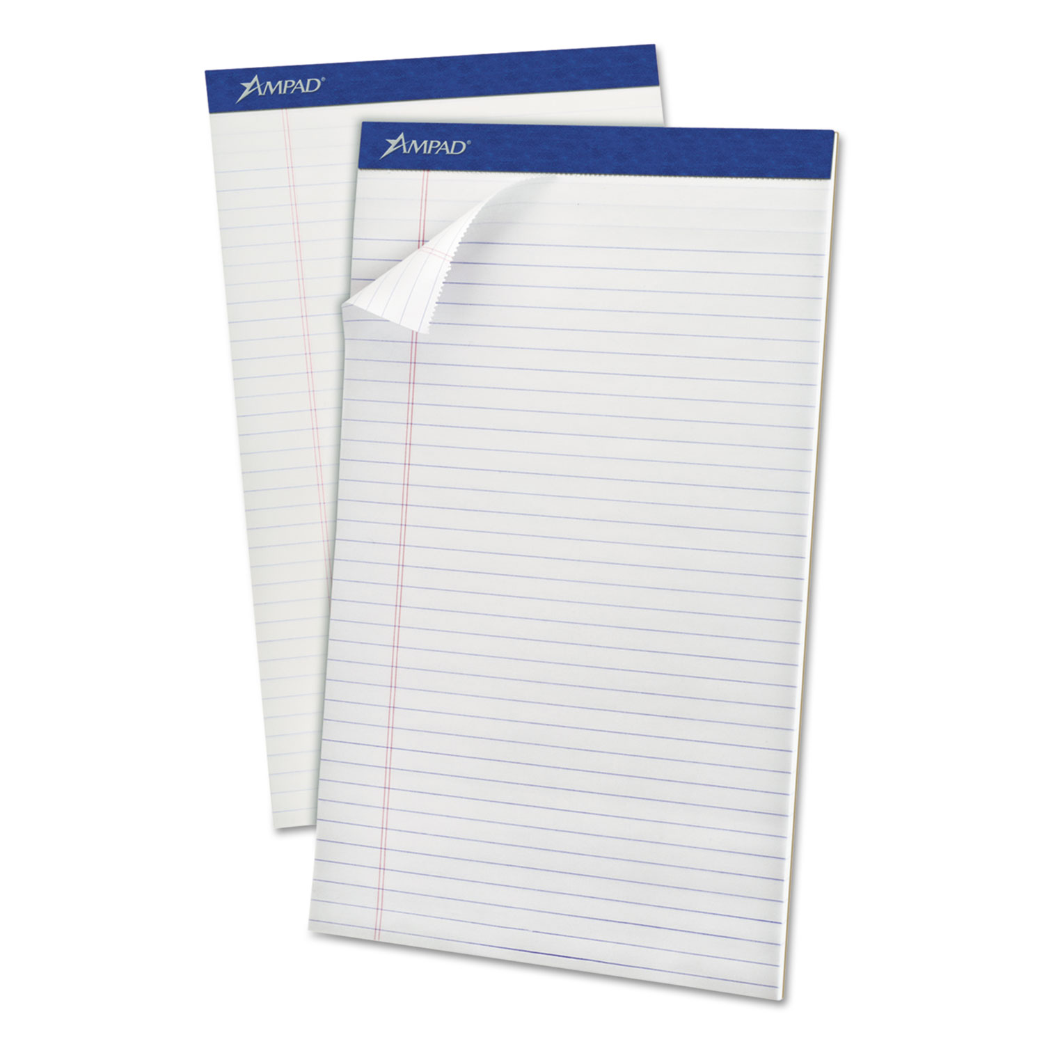  Ampad 20-330 Perforated Writing Pads, Wide/Legal Rule, 8.5 x 14, White, 50 Sheets, Dozen (TOP20330) 