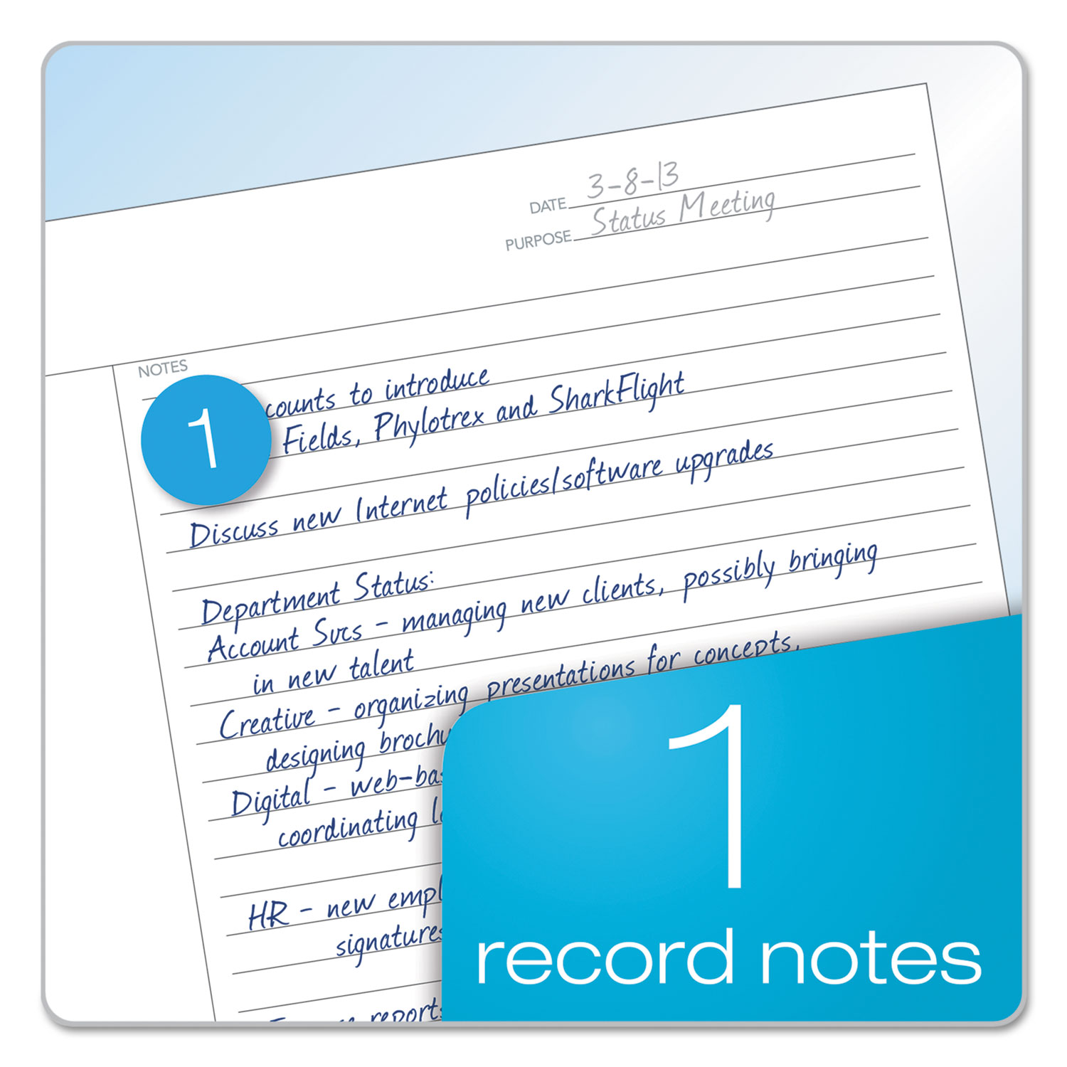 FocusNotes Notebook, 11 x 9, White, 100 Sheets