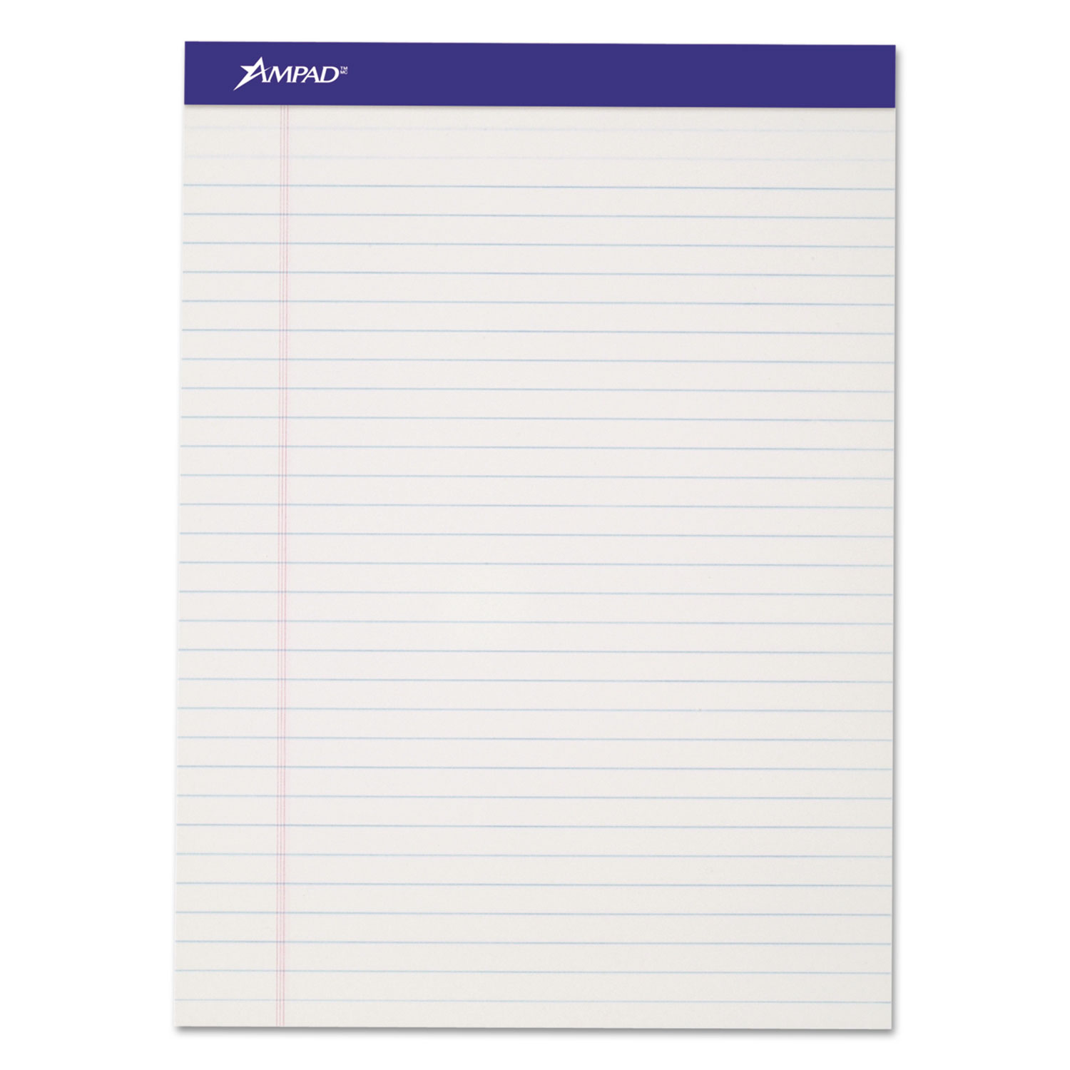  Ampad 20-320 Perforated Writing Pads, Wide/Legal Rule, 8.5 x 11.75, White, 50 Sheets, Dozen (TOP20320) 