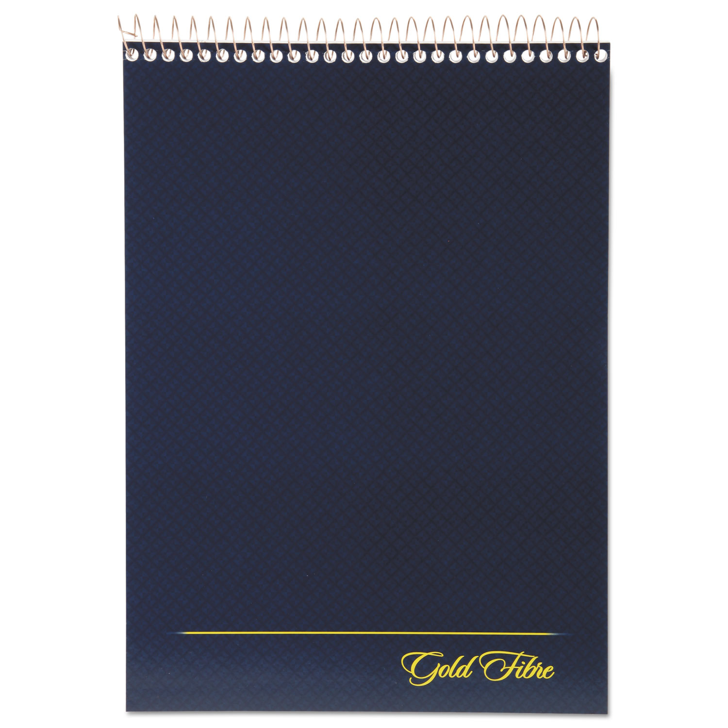 Gold Fibre Wirebound Writing Pad w/Cover, 8 1/2 x 11 3/4, White, Navy Cover