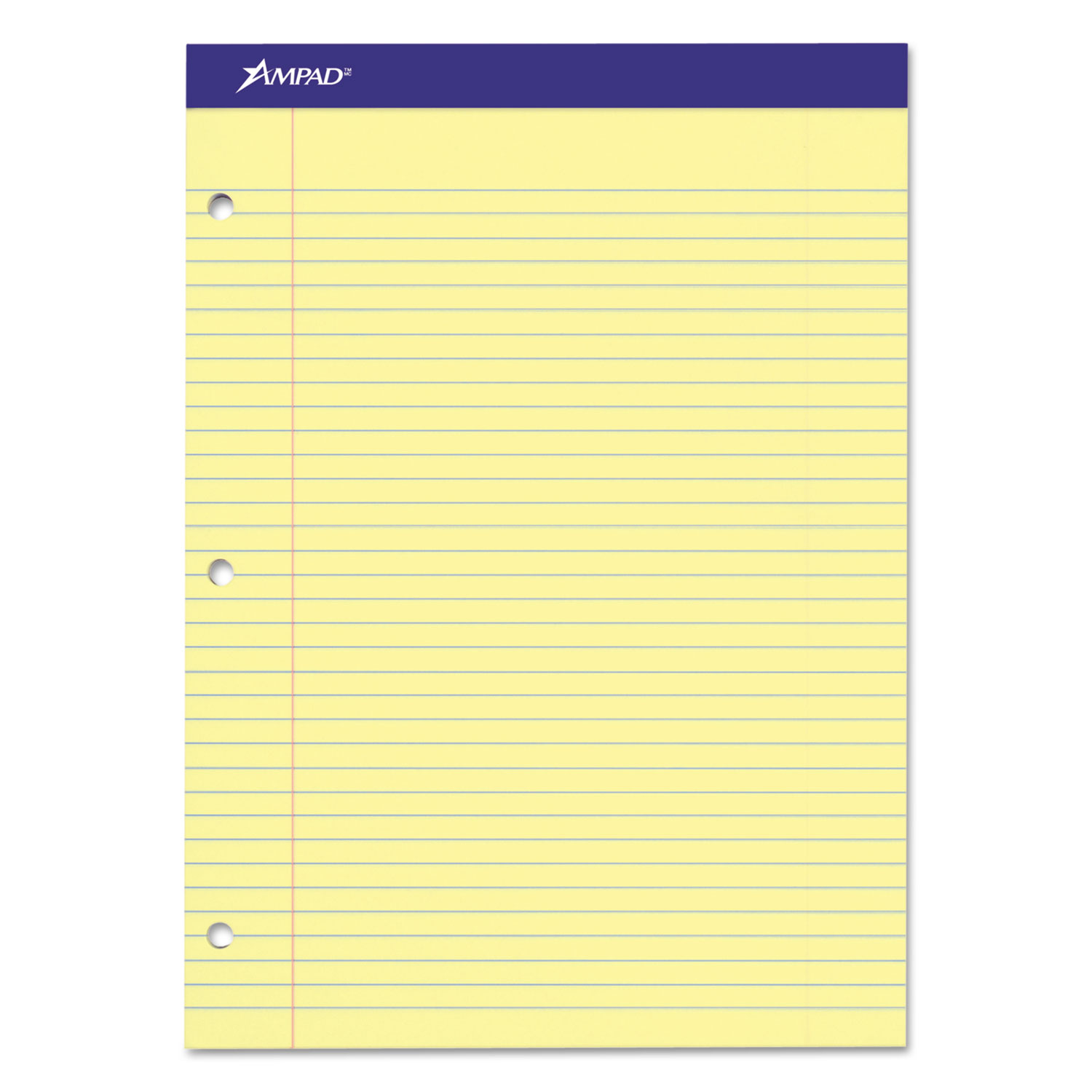 Double Sheets Pad, College/Medium, 8 1/2 x 11 3/4, Canary, 100 Sheets