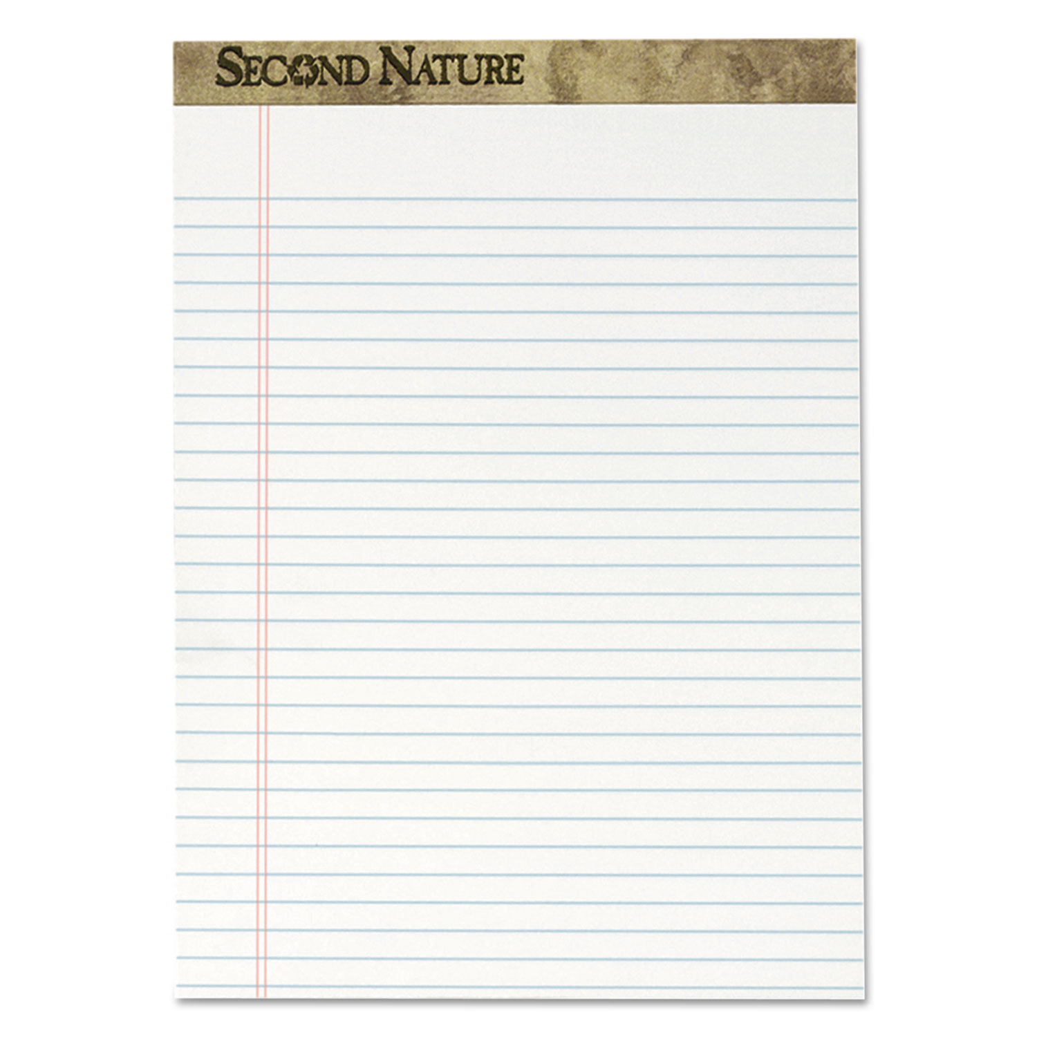 Second Nature Recycled Letter Pads, Lgl/Red Margin Rule, White, 50 Sheets, Dozen
