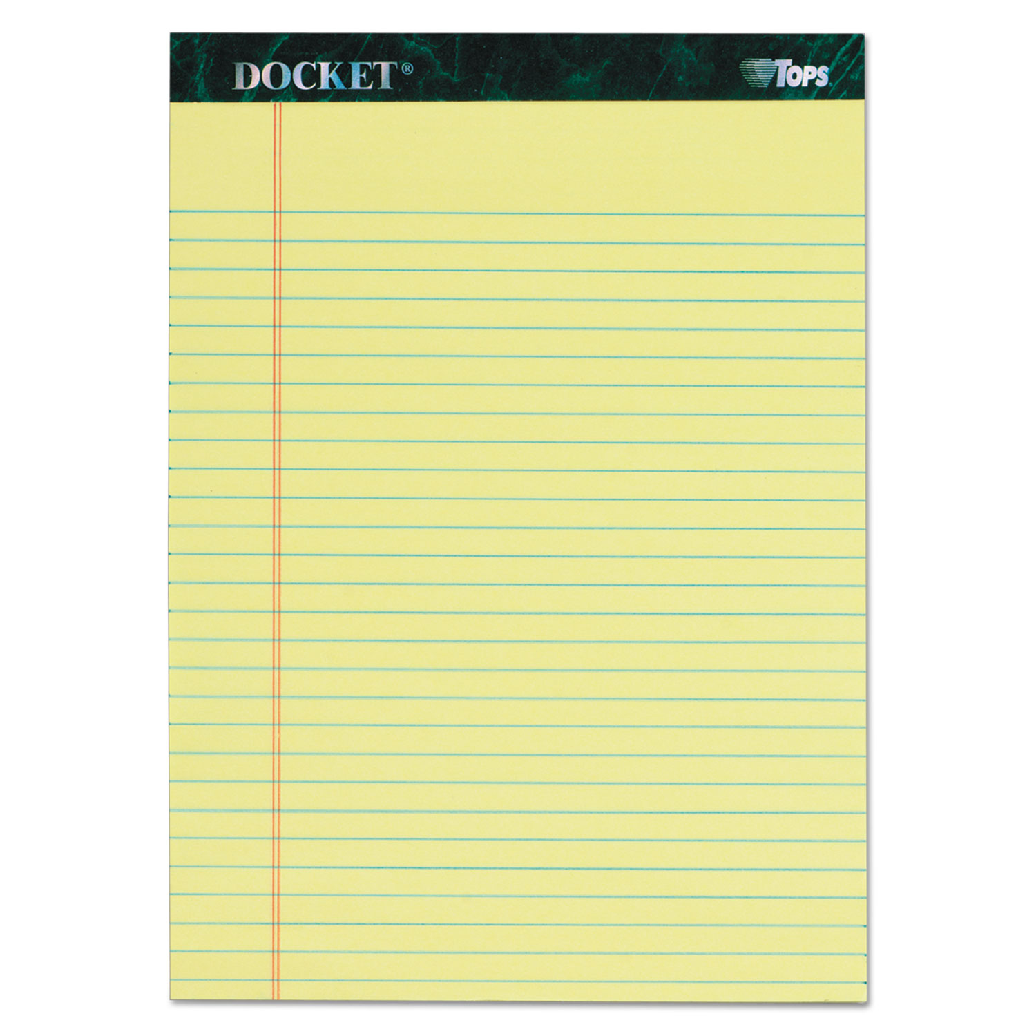  TOPS 63406 Docket Ruled Perforated Pads, Wide/Legal Rule, 8.5 x 11.75, Canary, 50 Sheets, 6/Pack (TOP63406) 