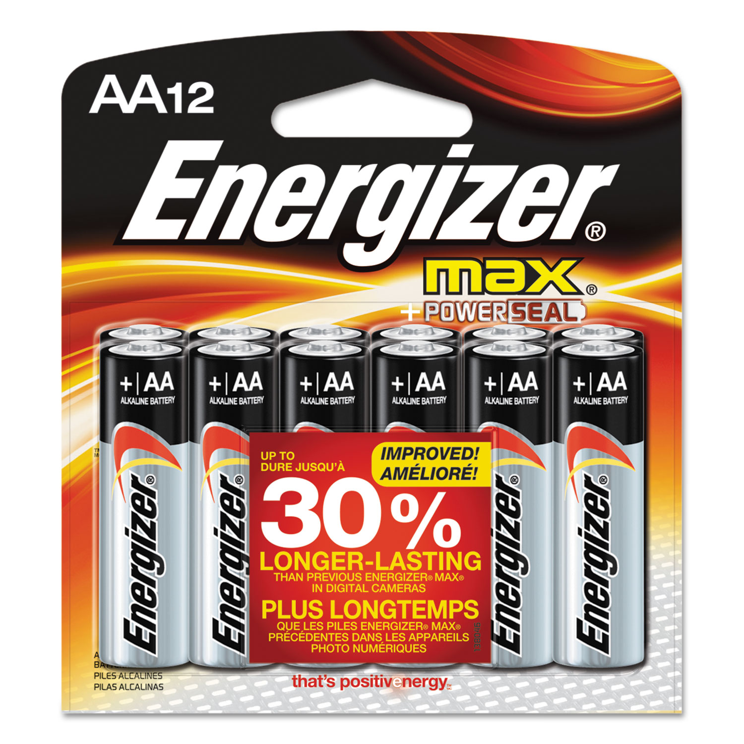 MAX Alkaline Batteries, AA, 12 Batteries/Pack