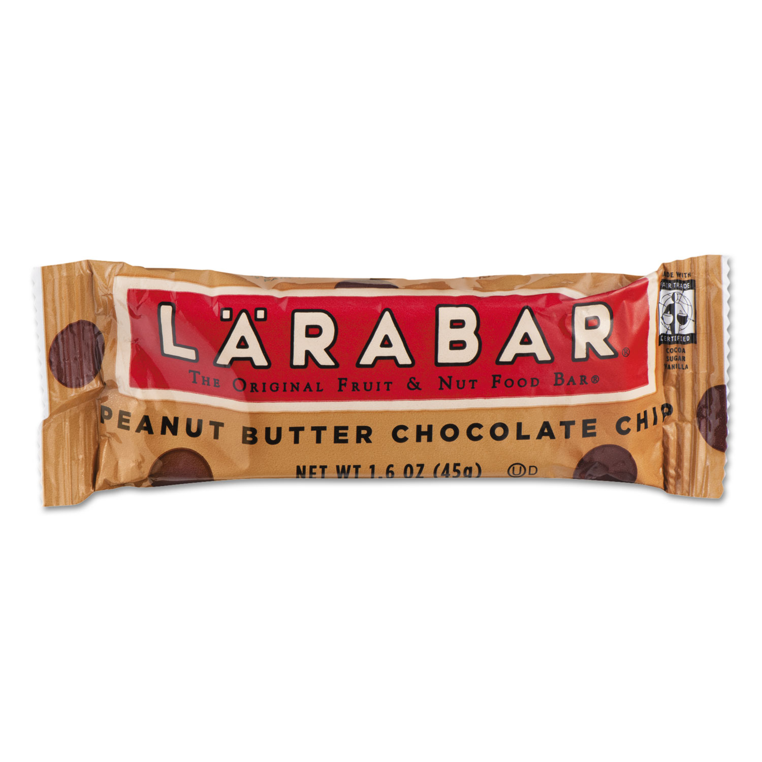 Larabar The Original Fruit and Nut Food Bar, Peanut Butter Chocolate Chip, 1.6oz, 16/Box