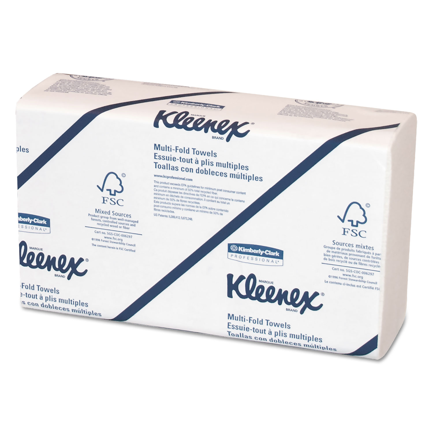  Kleenex 02046 Multi-Fold Paper Towels, Convenience, 9 1/5x9 2/5, White, 150/Pk, 8 Packs/Carton (KCC02046) 
