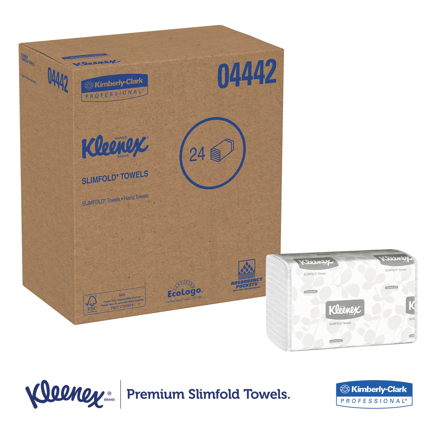 Slimfold Paper Towels, 7 1/2 x 11 3/5, White, 90/Pack, 24 Packs/Carton