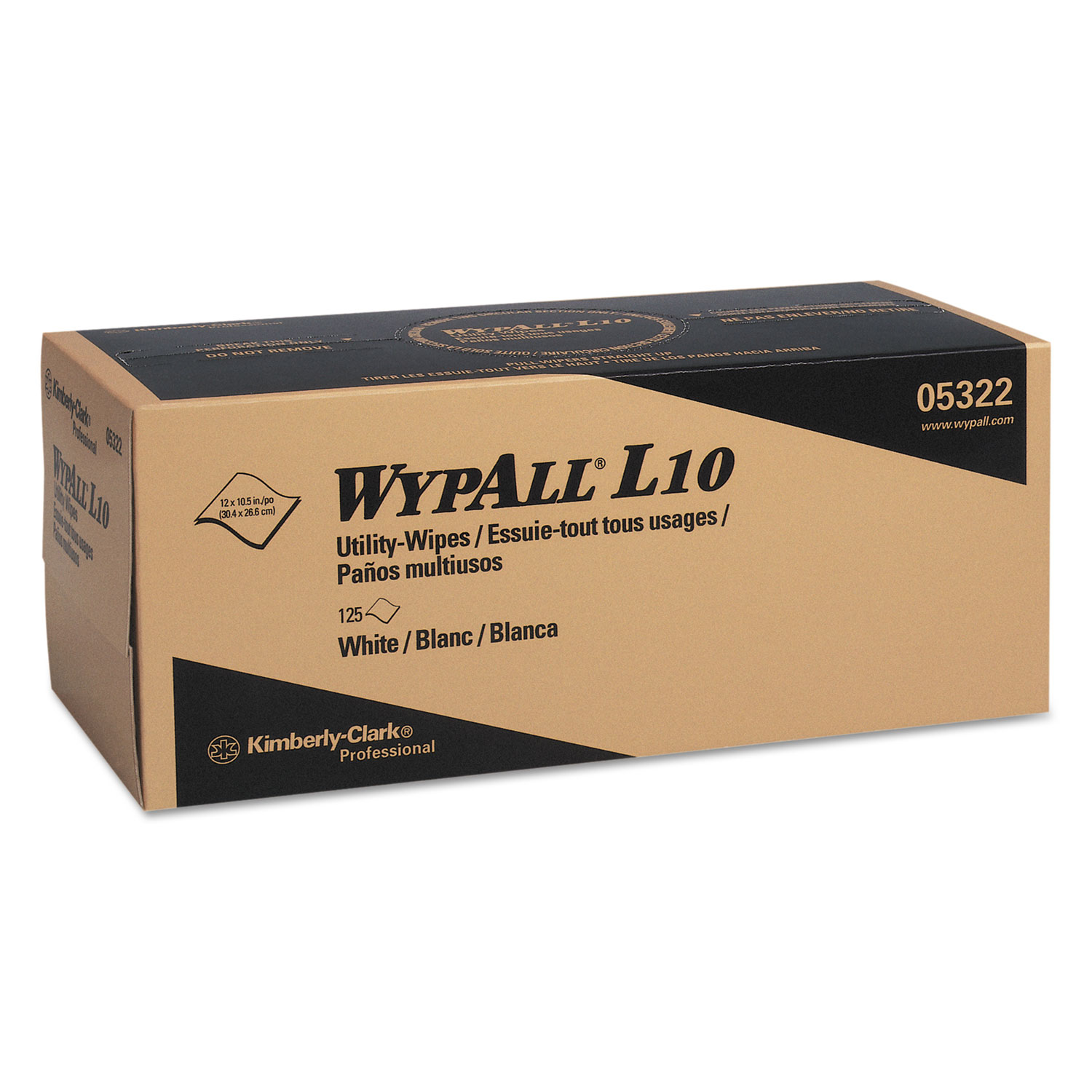  WypAll KCC 05322 L10 Towels POP-UP Box, 1Ply, 12x10 1/4, White, 125/Box, 18 Boxes/Carton (KCC05322) 