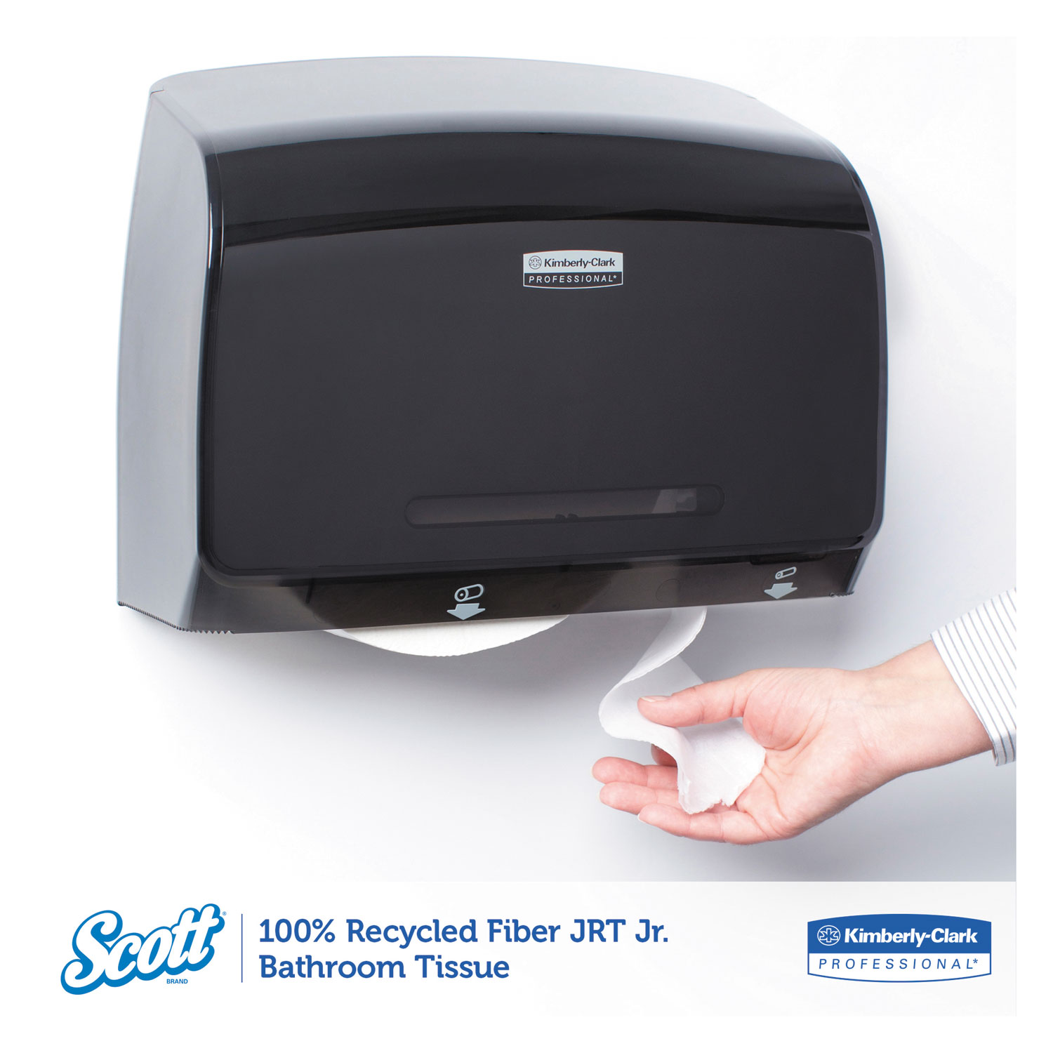 100% Recycled Fiber JRT Jr. Bathroom Tissue, 2-Ply, 1000ft, 12/Carton
