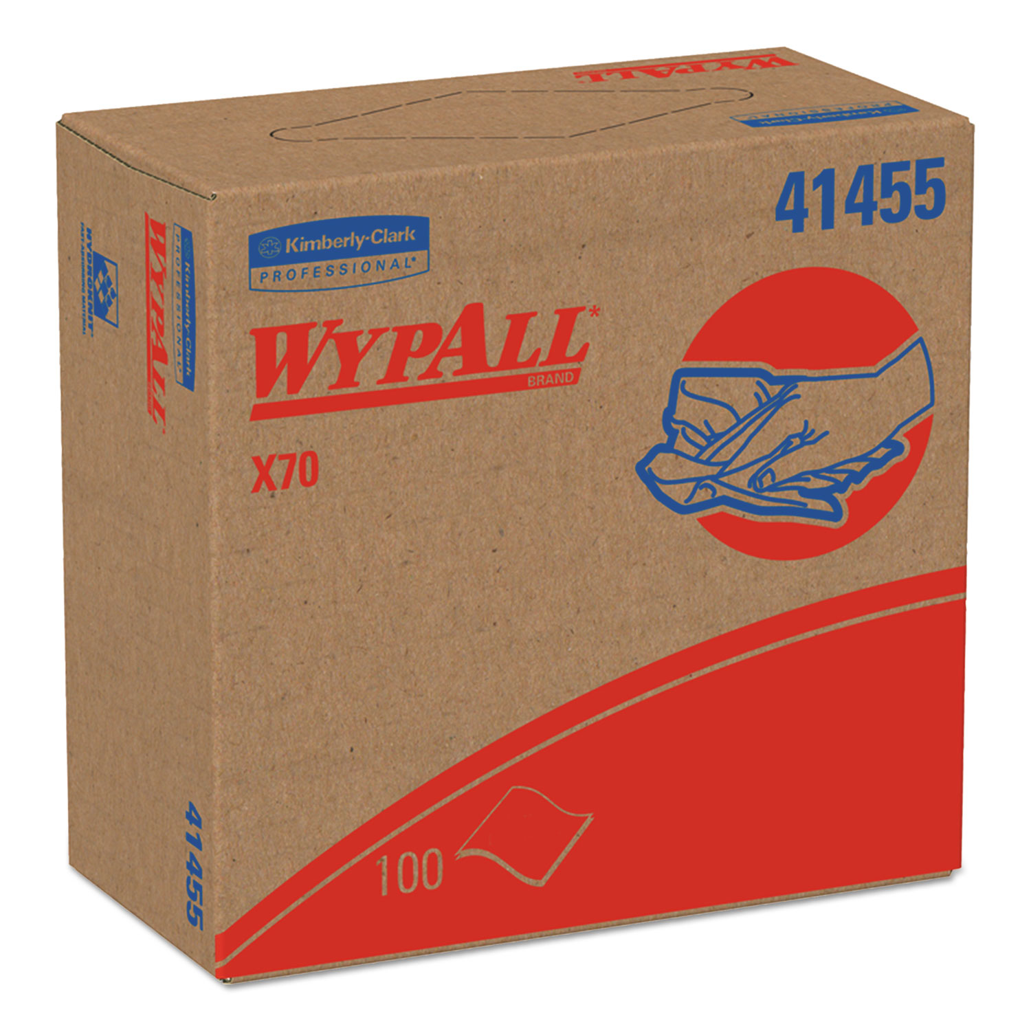  WypAll 41455 X70 Cloths, POP-UP Box, 9 1/10 x 16 4/5, White, 100/Box, 10 Boxes/Carton (KCC41455) 