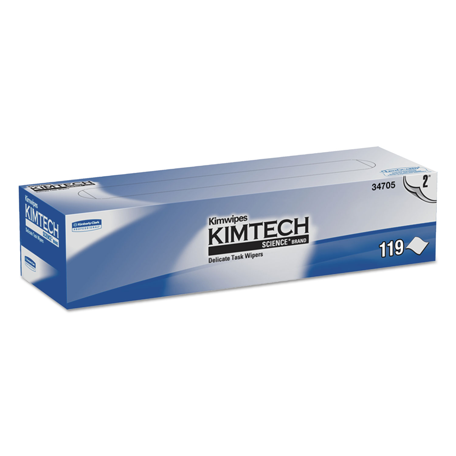  Kimtech 34705 Kimwipes Delicate Task Wipers, 2-Ply, 11 4/5 x 11 4/5, 119/Box, 15 Boxes/Carton (KCC34705) 