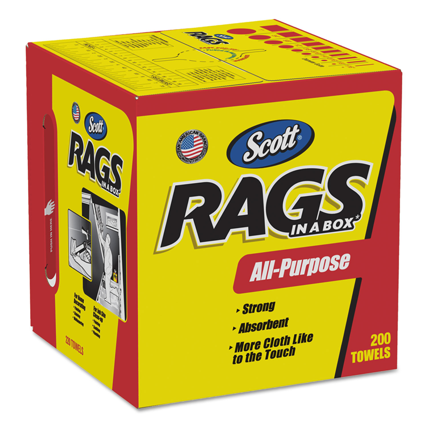  Scott KCC 75260 Rags in a Box, POP-UP Box, 10 x 12, White, 200/Box, 8 Boxes per Carton (KCC75260CT) 