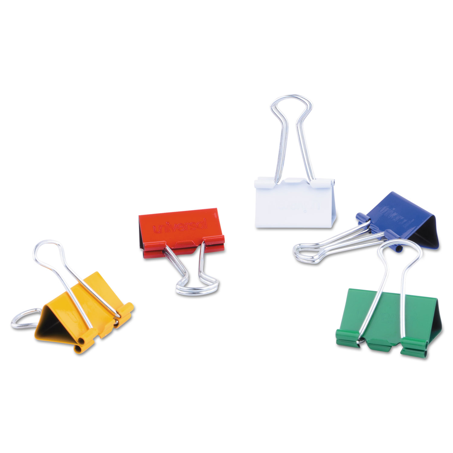 Medium Binder Clips, 5/8 Capacity, 1 1/4 Wide, Assorted Colors, 24/Pack