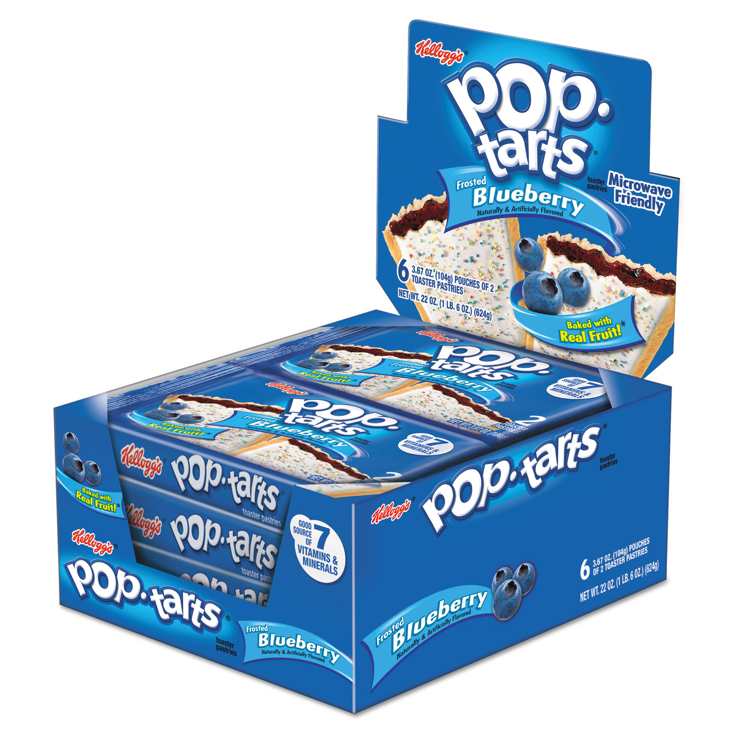 Pop Tarts, Frosted Blueberry, 3.67oz, 2/Pack, 6 Packs/Box