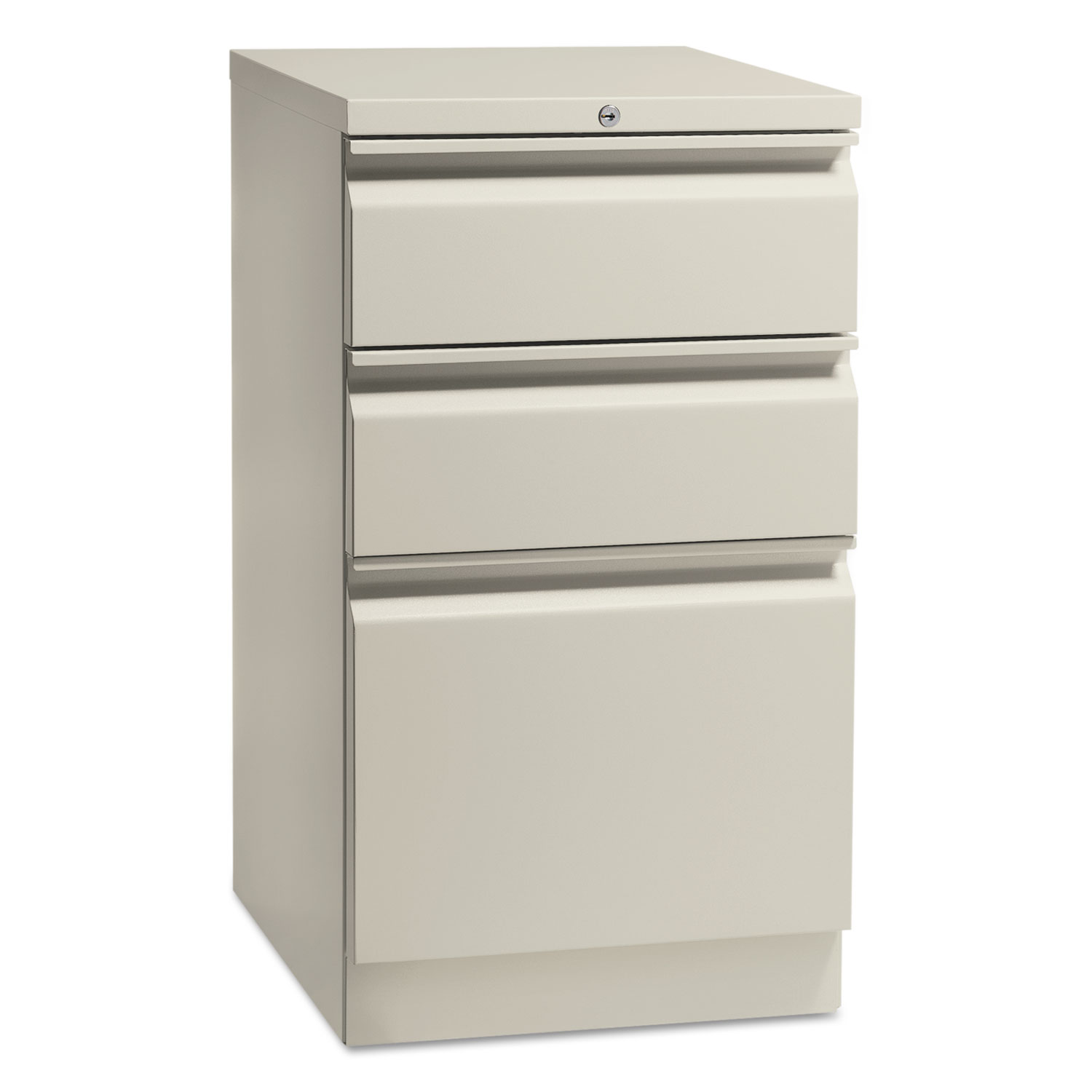 Flagship Mobile Box/Box/File Pedestal with R Pulls, 15w x 16 7/8d, Light Gray