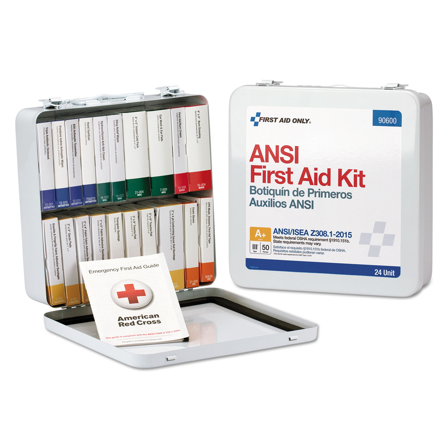 Unitized ANSI Class A Weatherproof First Aid Kit for 50 People, 24 Units