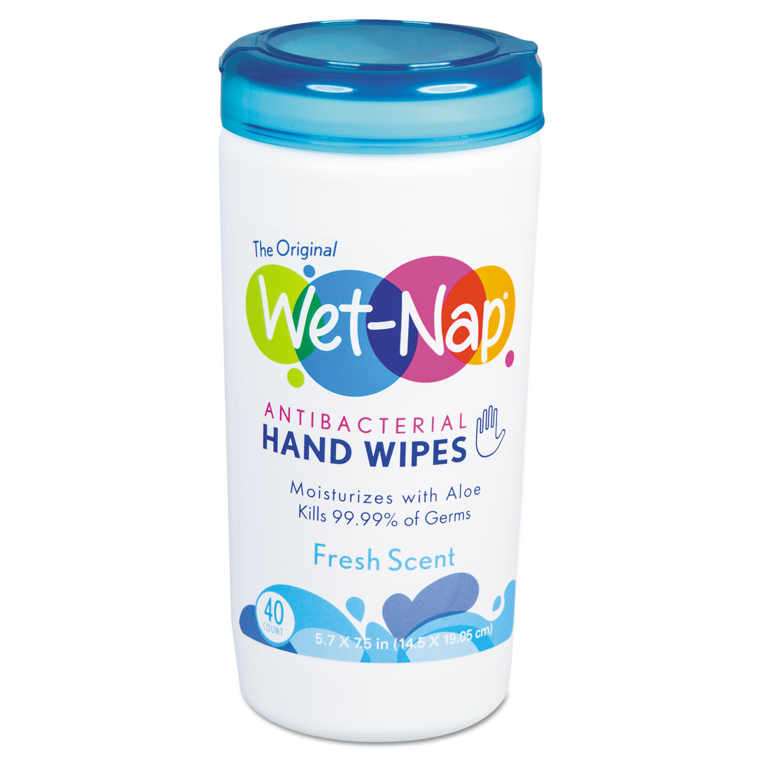 Antibacterial Hand Wipes, 5 3/4 x 7 3/5, White, Fresh Scent, 40/Canister, 6/Ctn